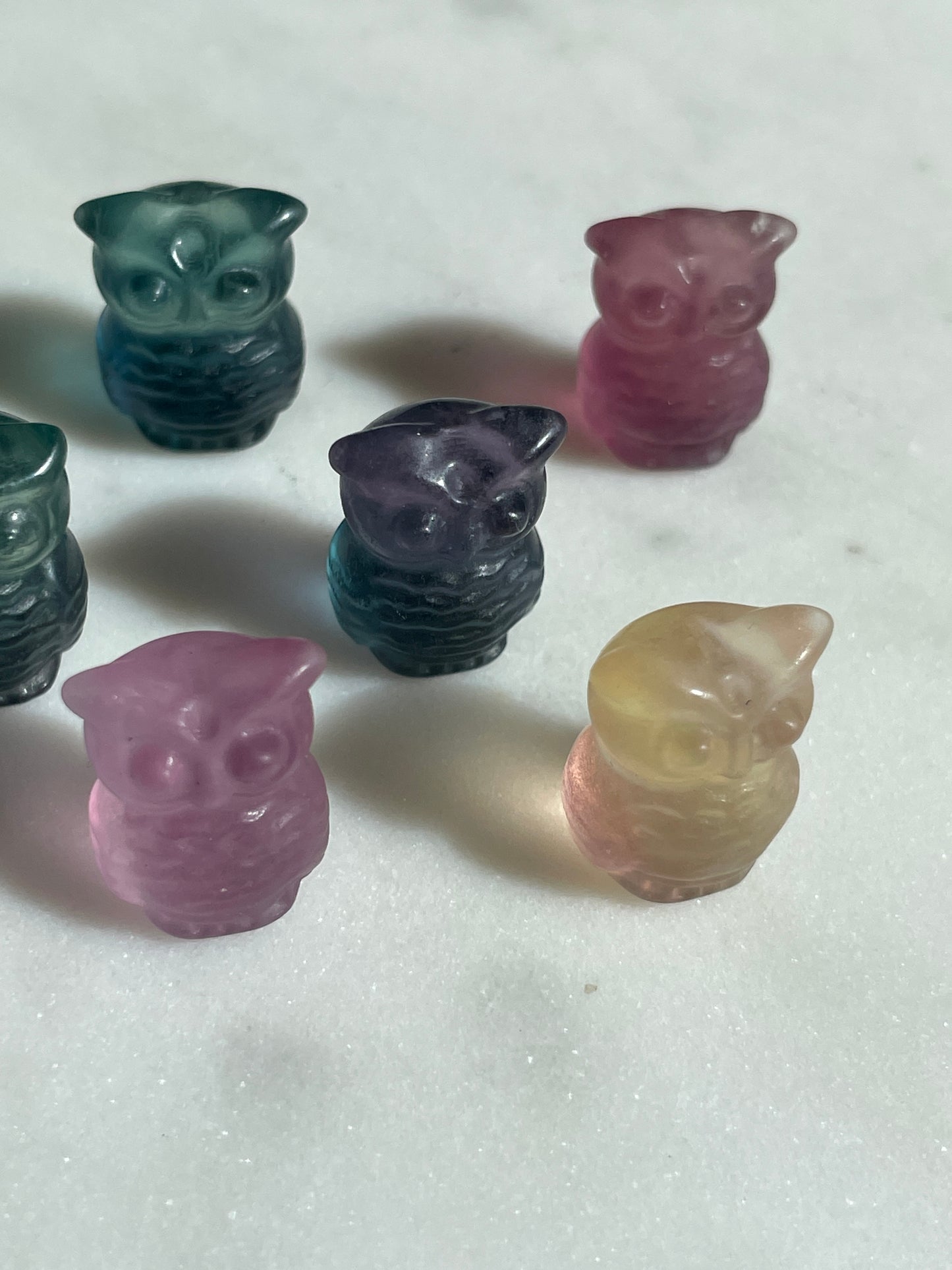 One (1) Mini Fluorite Crystal Carving | Owl | Intuitively Chosen