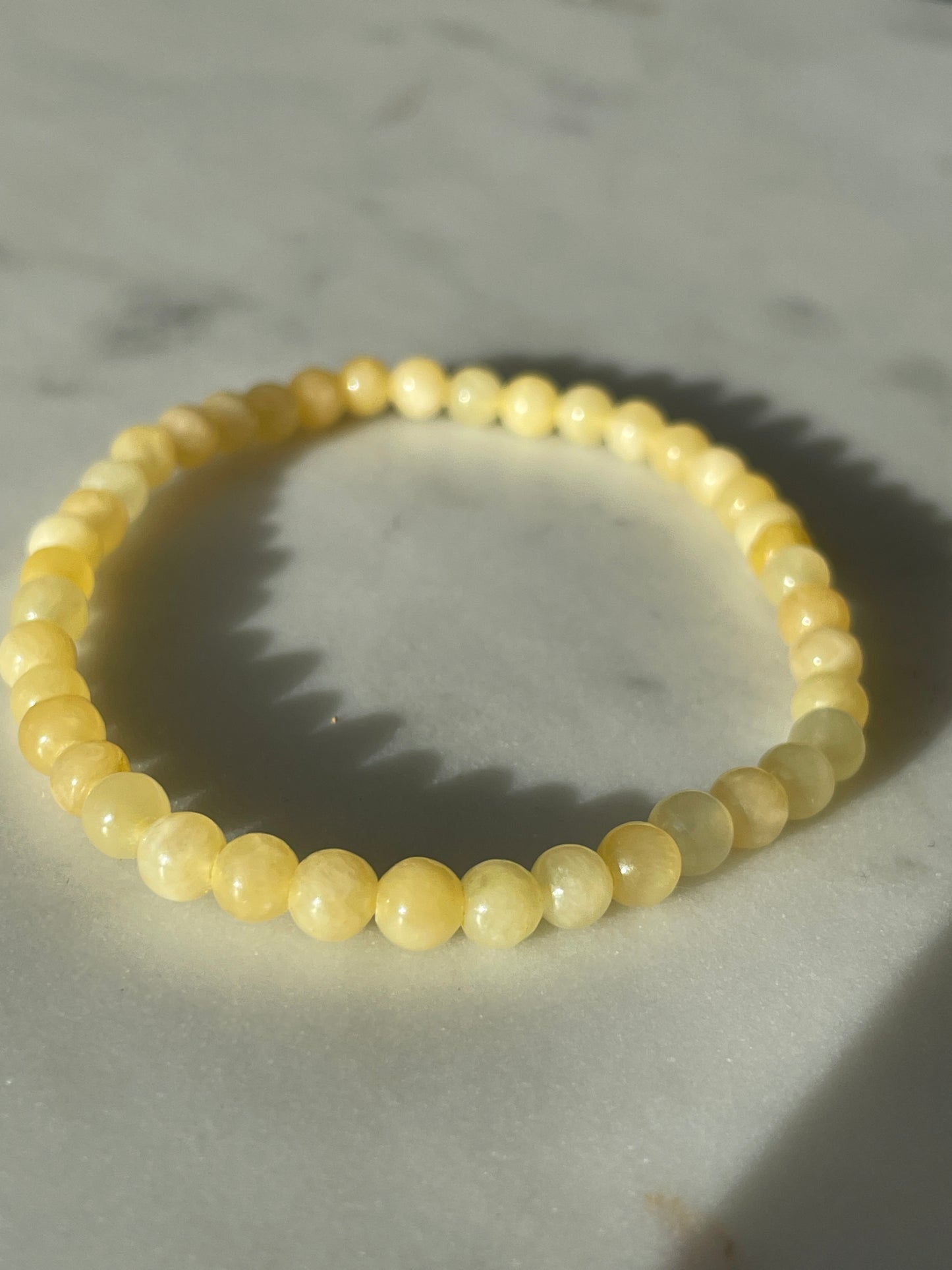 Yellow Agate Beaded Bracelet | 4.5mm