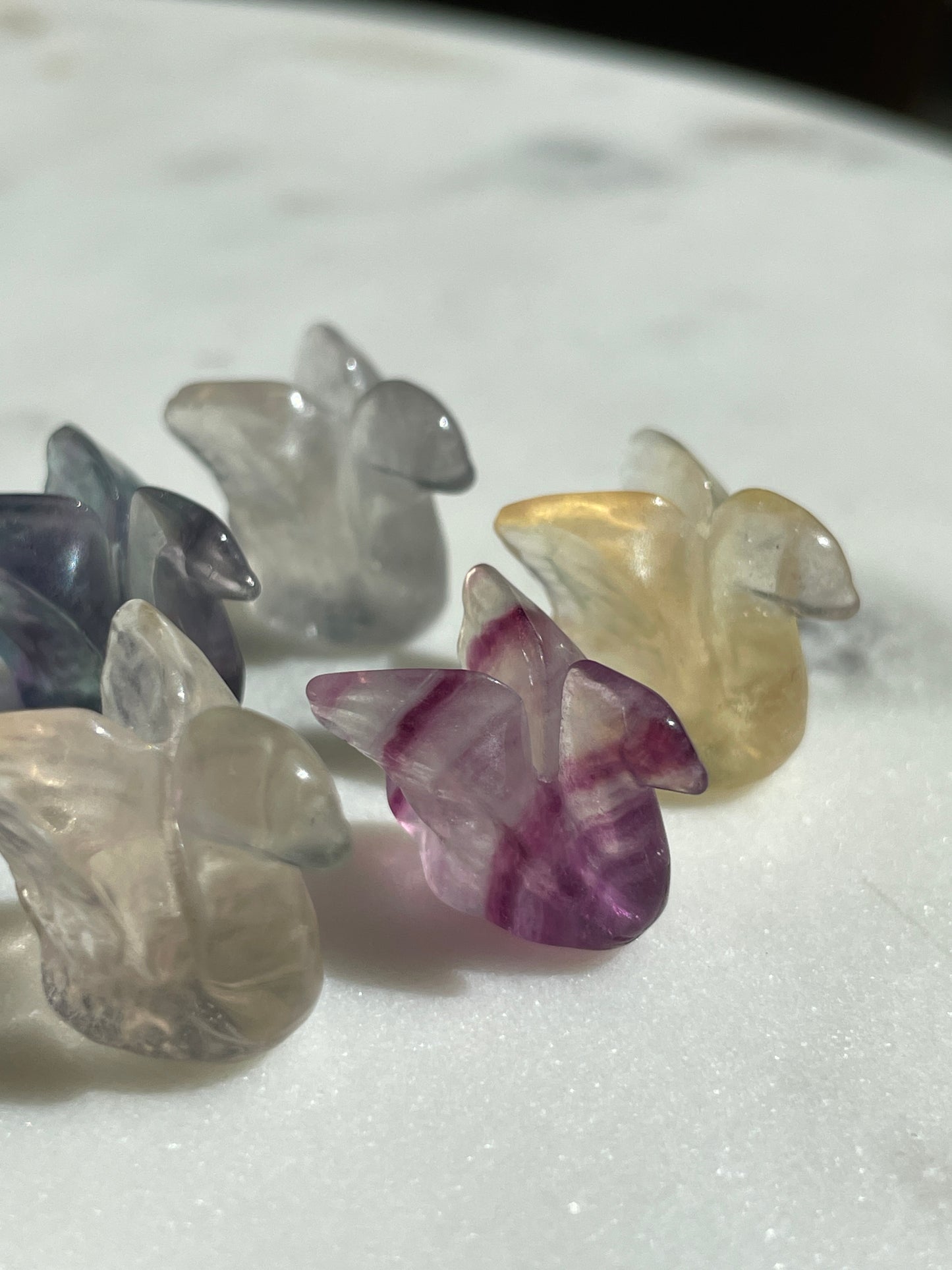One (1) Mini Fluorite Crystal Carving | Swan | Intuitively Chosen