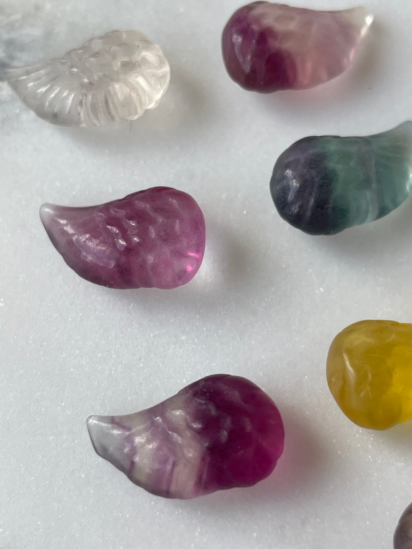 One (1) Mini Fluorite Crystal Carving | Bird’s Wing | Intuitively Chosen