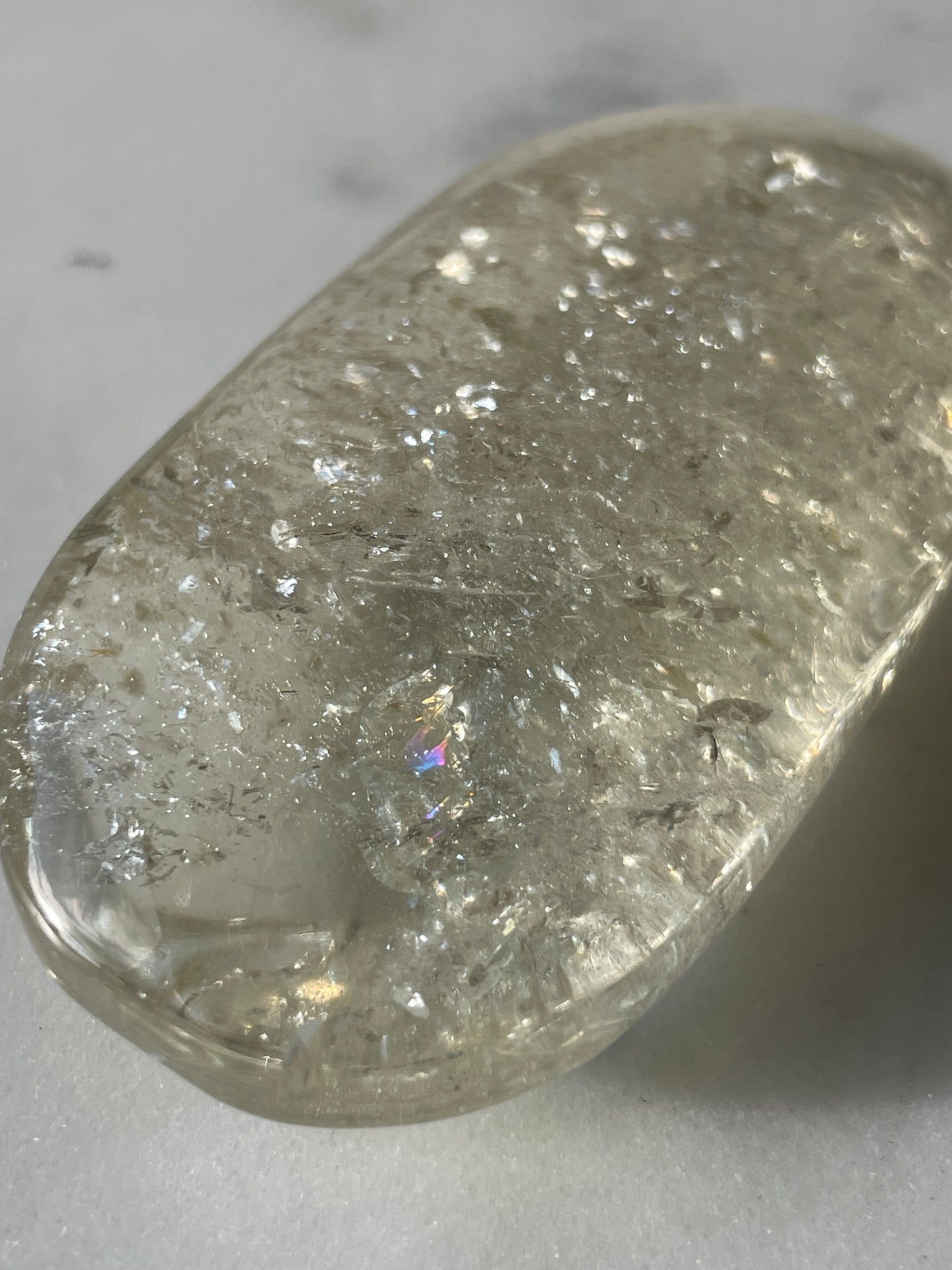 Gorgeous Citrine Palm Stone with Rainbows