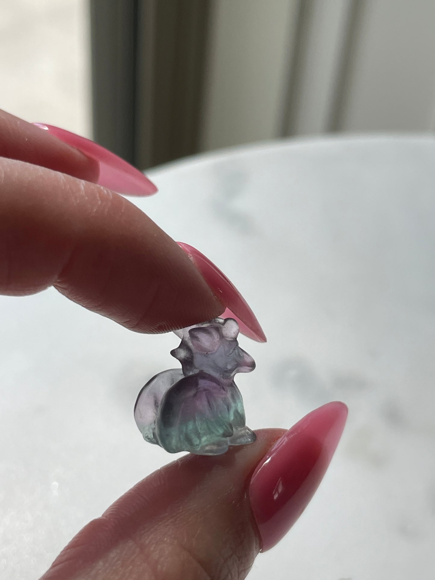 One (1) Mini Fluorite Crystal Carving | Baby Dragon