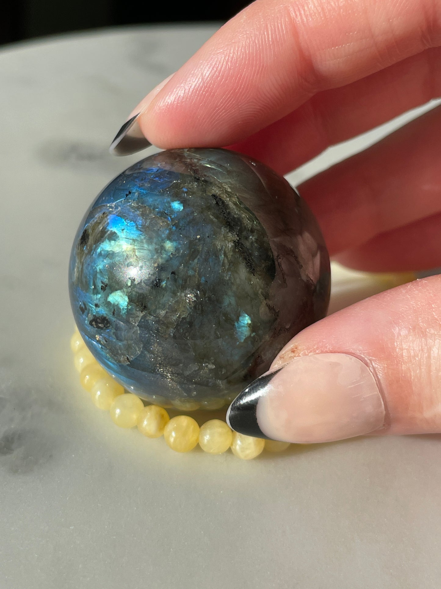 Yellow Agate Beaded Bracelet | 4.5mm