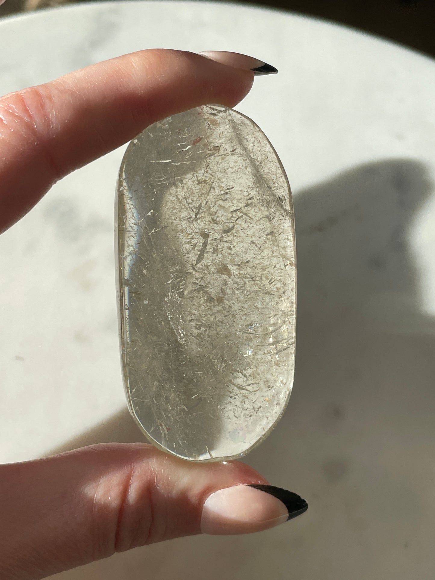 Gorgeous Citrine Palm Stone with Rainbows