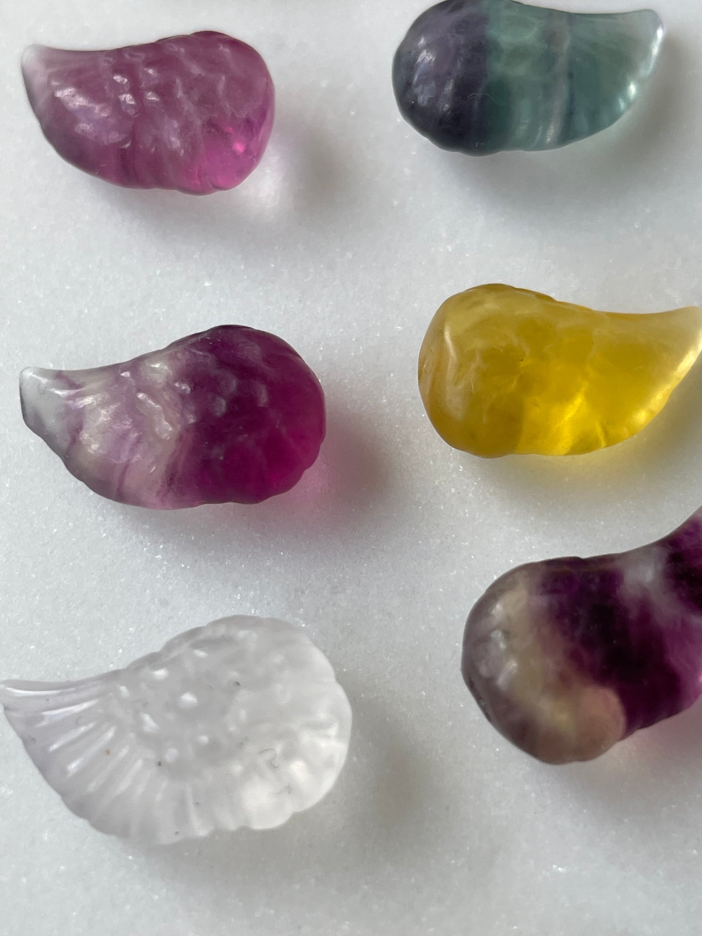 One (1) Mini Fluorite Crystal Carving | Bird’s Wing | Intuitively Chosen