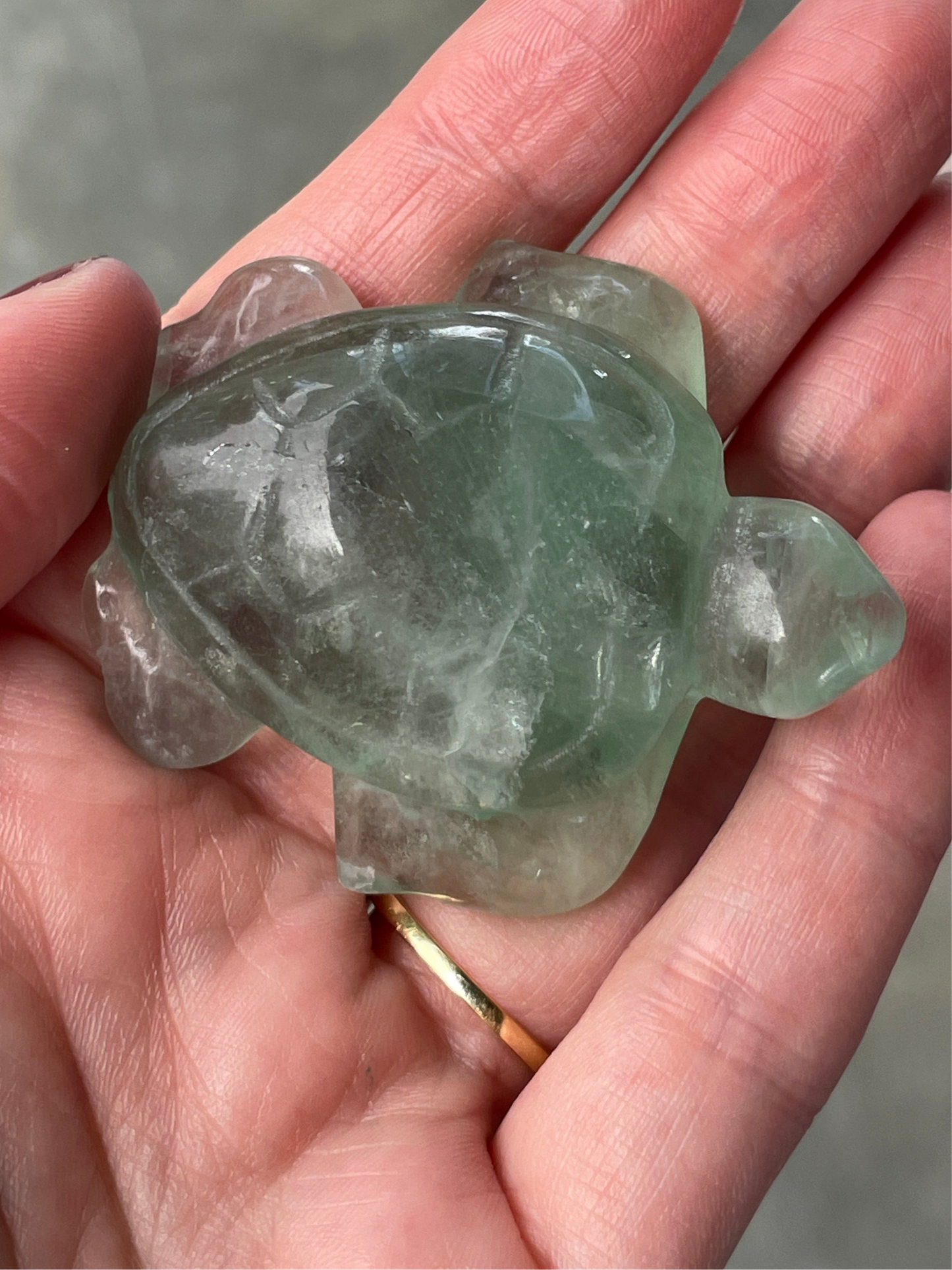 Green Fluorite Sea Turtle | Crystal Carving