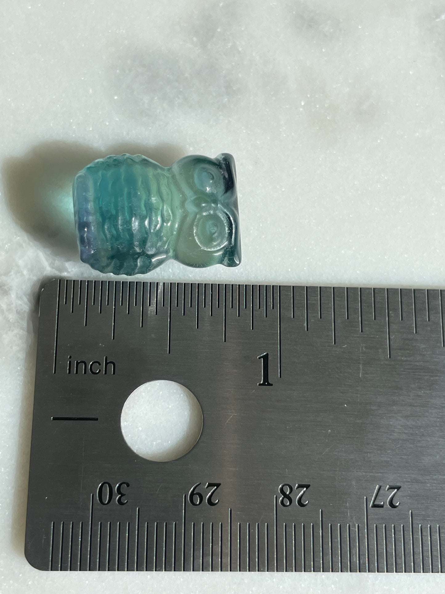 One (1) Mini Fluorite Crystal Carving | Owl | Intuitively Chosen