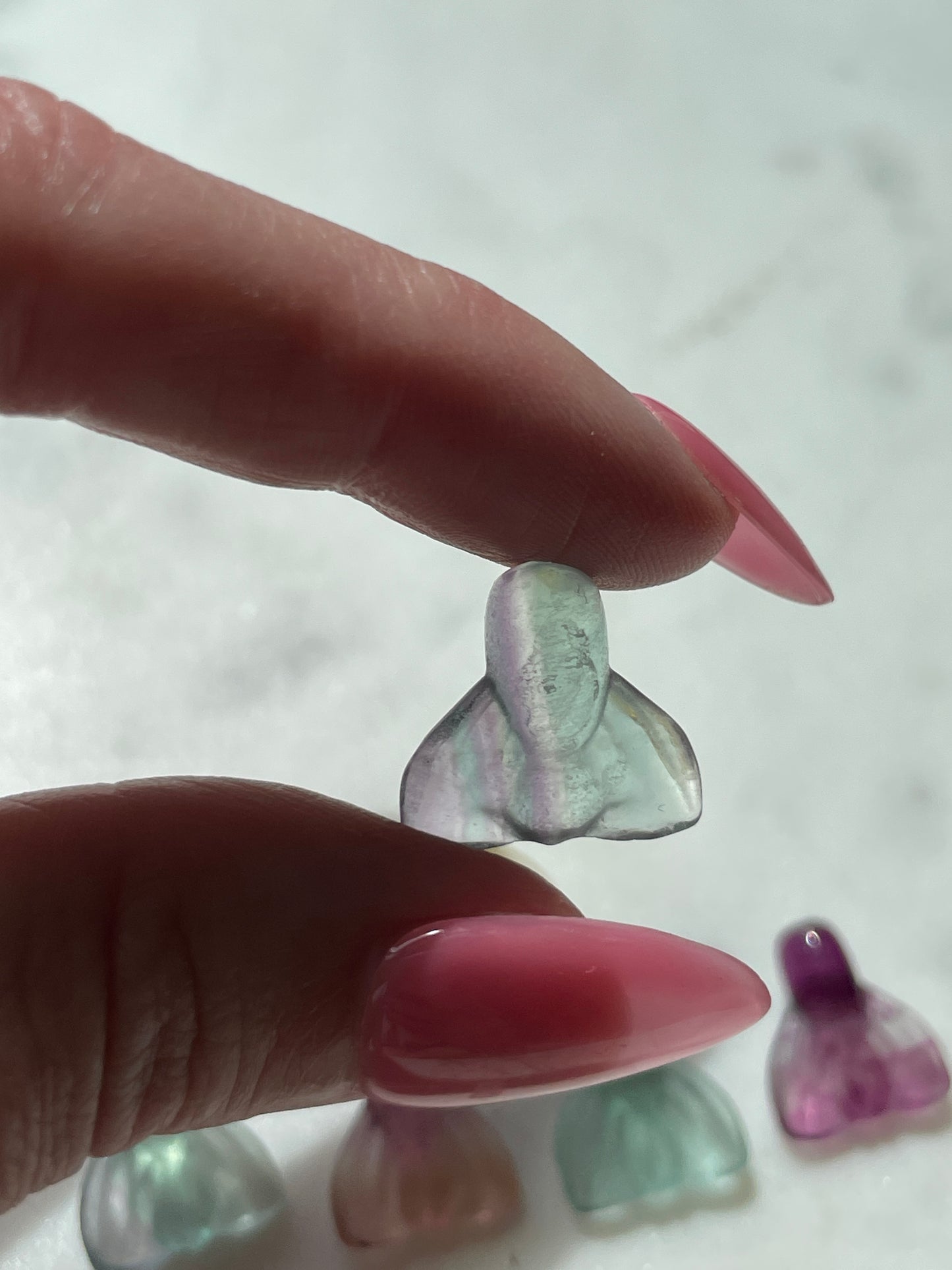 One (1) Mini Fluorite Crystal Carving | Mermaid Tail | Intuitively Chosen