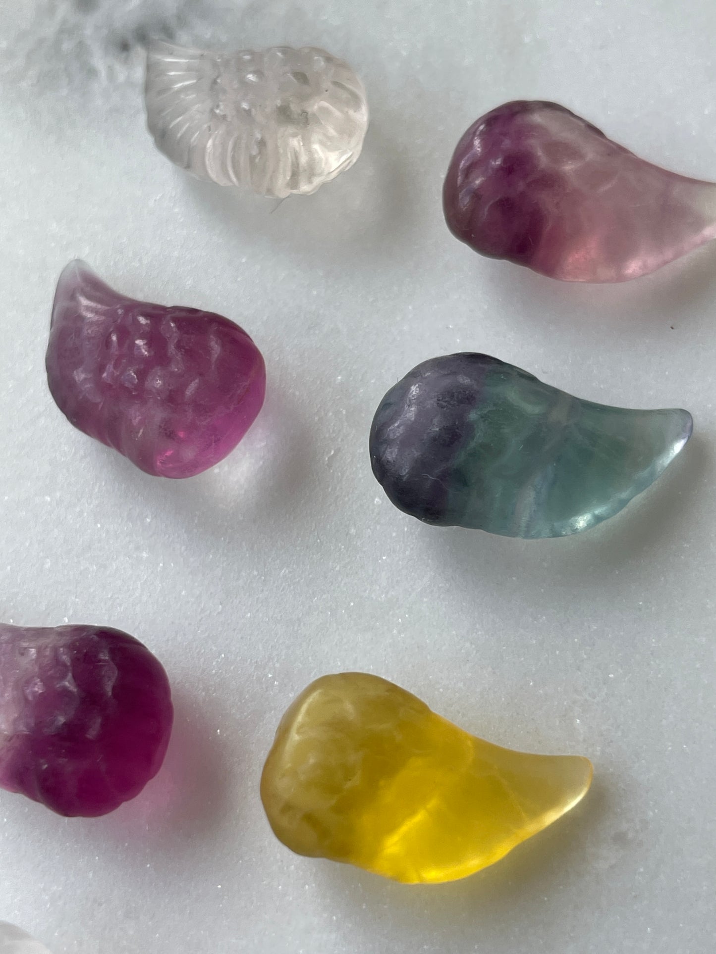 One (1) Mini Fluorite Crystal Carving | Bird’s Wing | Intuitively Chosen