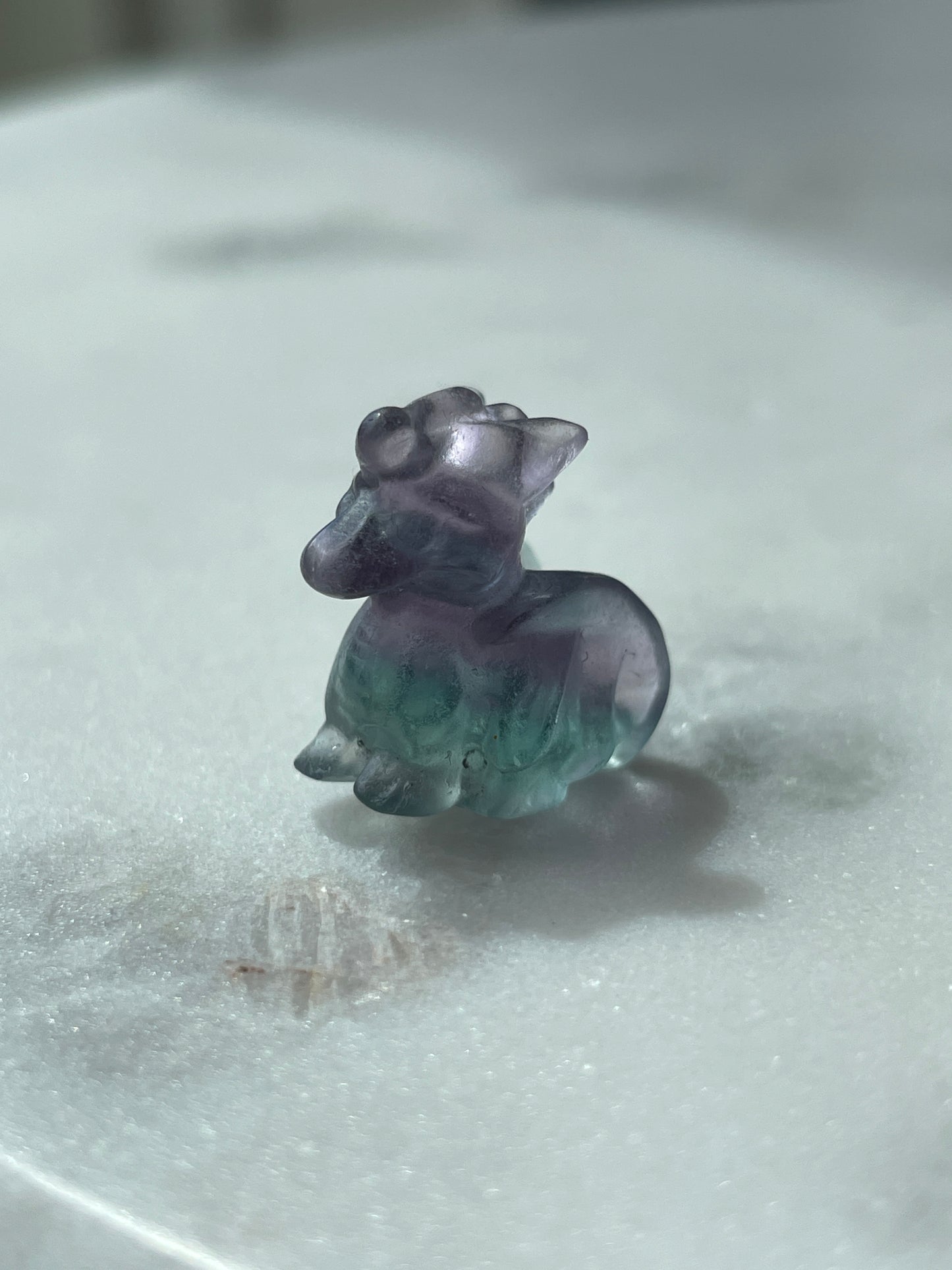 One (1) Mini Fluorite Crystal Carving | Baby Dragon