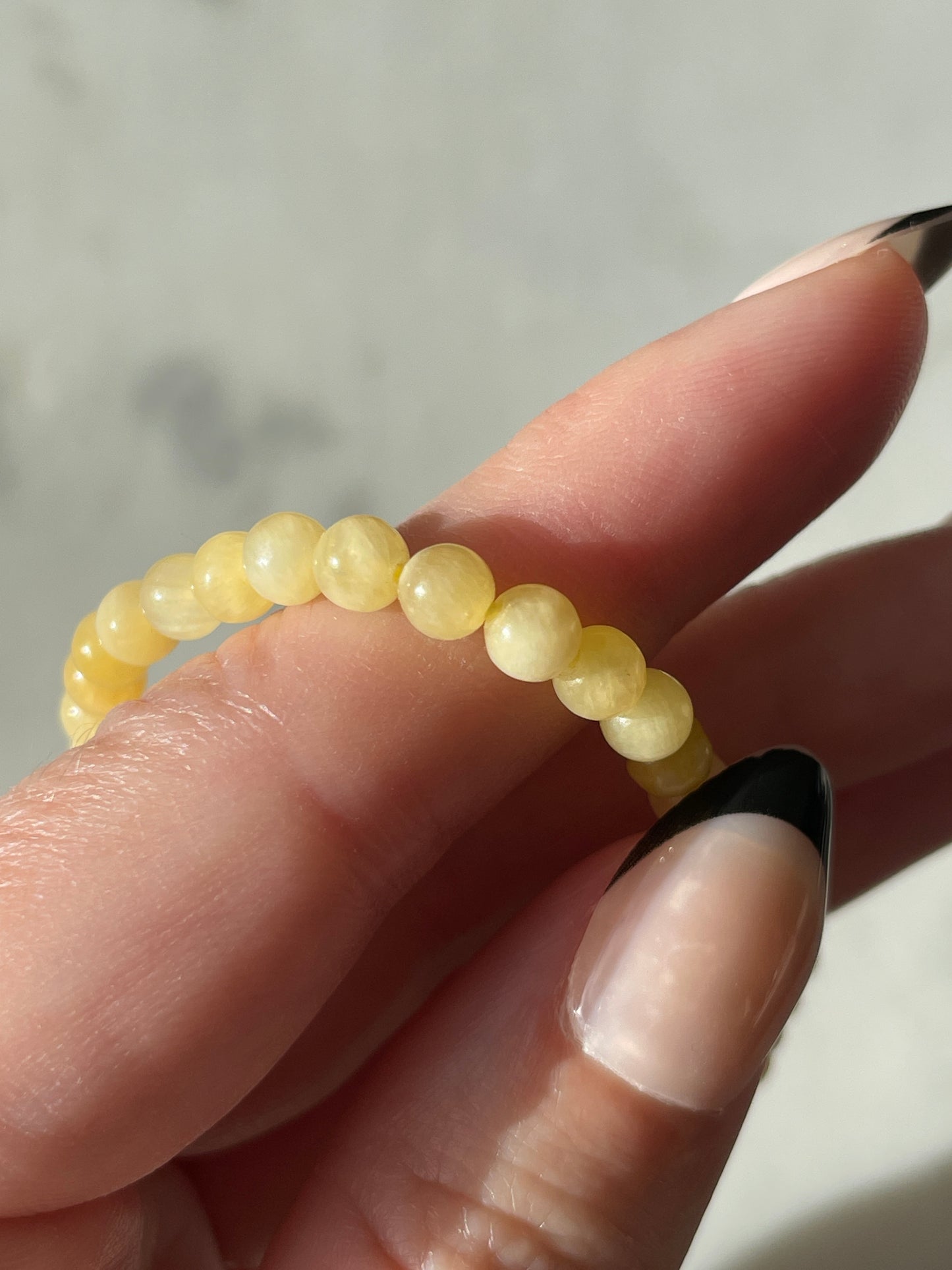 Yellow Agate Beaded Bracelet | 4.5mm
