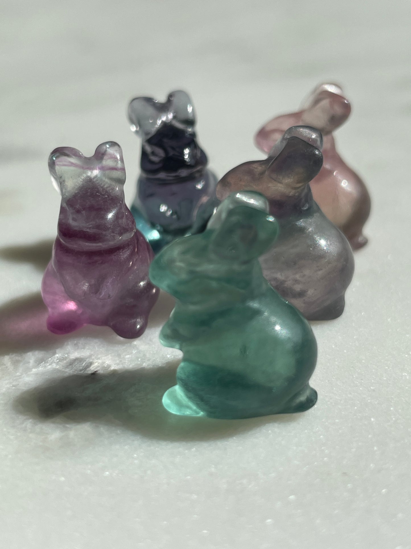 One (1) Mini Fluorite Crystal Carving | Rabbit | Intuitively Chosen