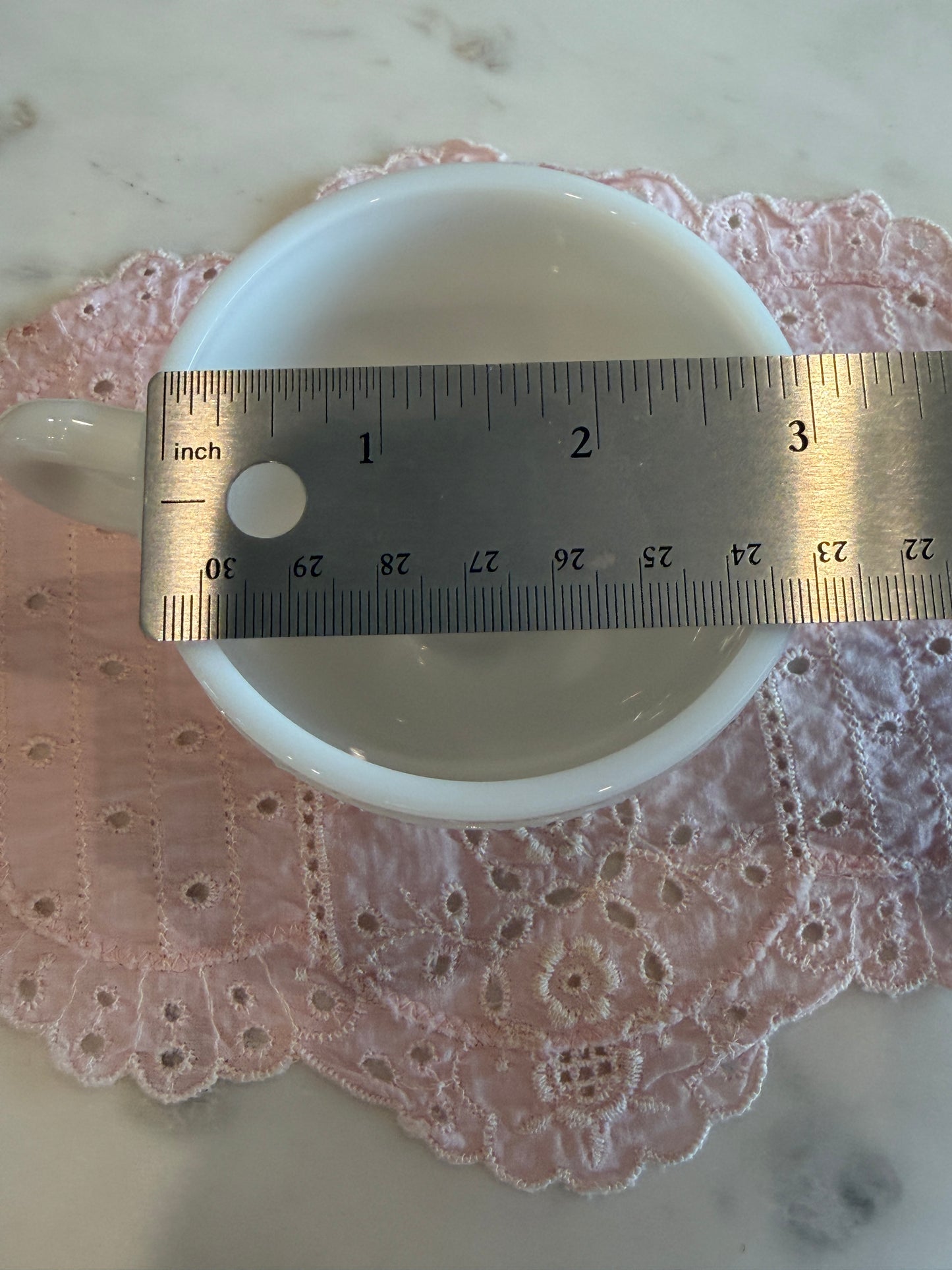 Vintage Westmoreland Milk Glass Fruits Punch Cup | Mid-Century Pressed Glass Drinkware