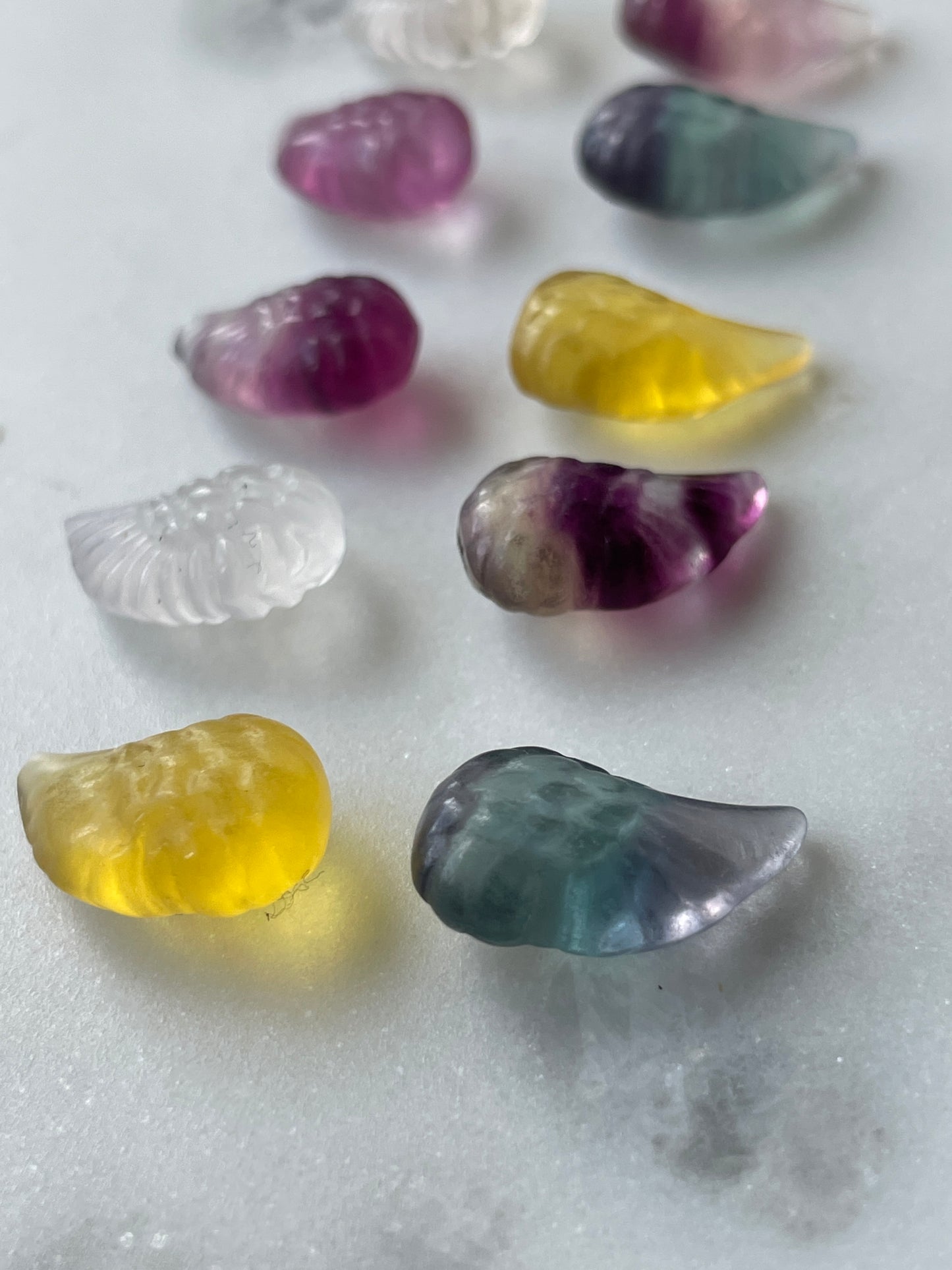 One (1) Mini Fluorite Crystal Carving | Bird’s Wing | Intuitively Chosen