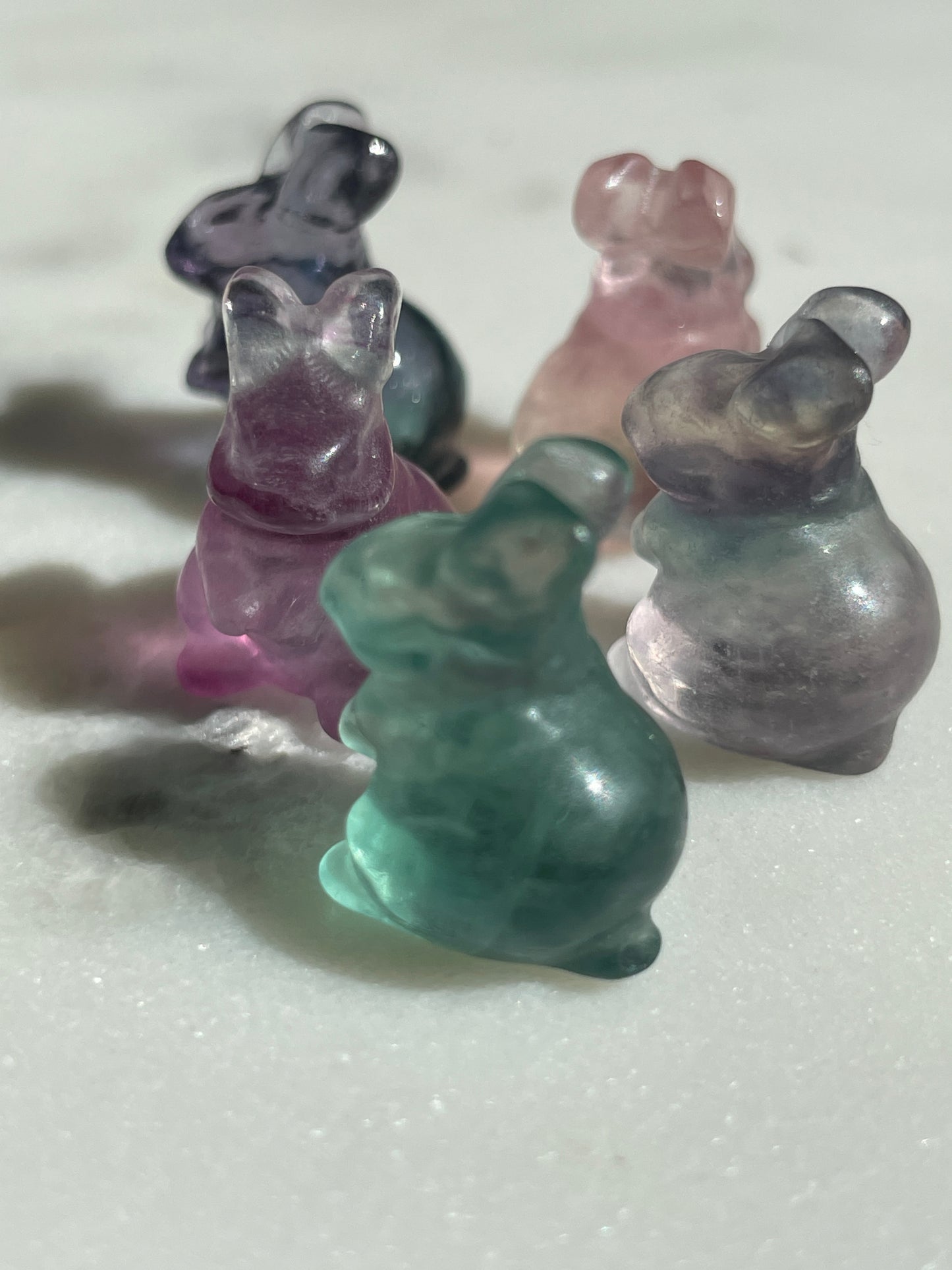 One (1) Mini Fluorite Crystal Carving | Rabbit | Intuitively Chosen