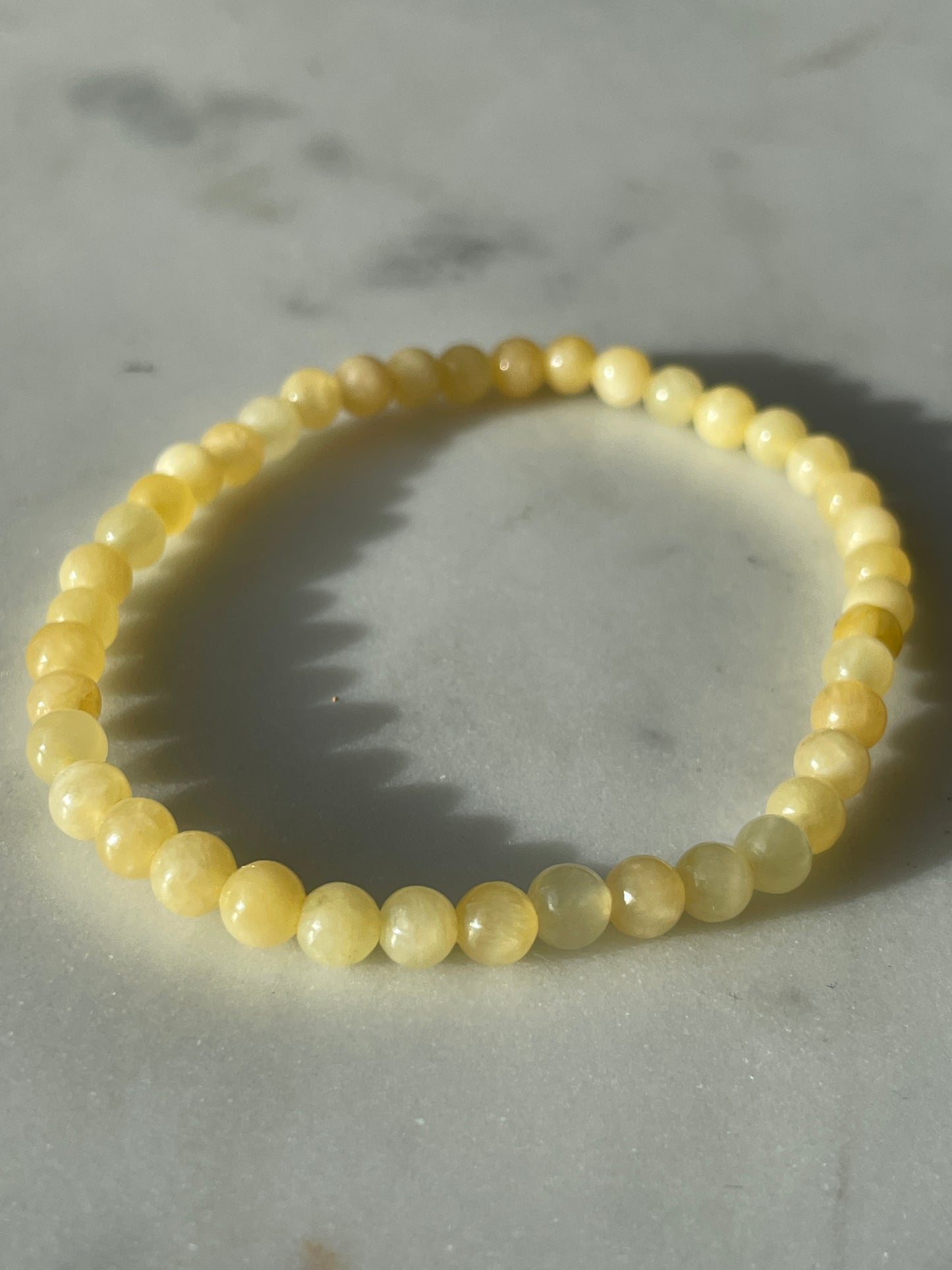 Yellow Agate Beaded Bracelet | 4.5mm