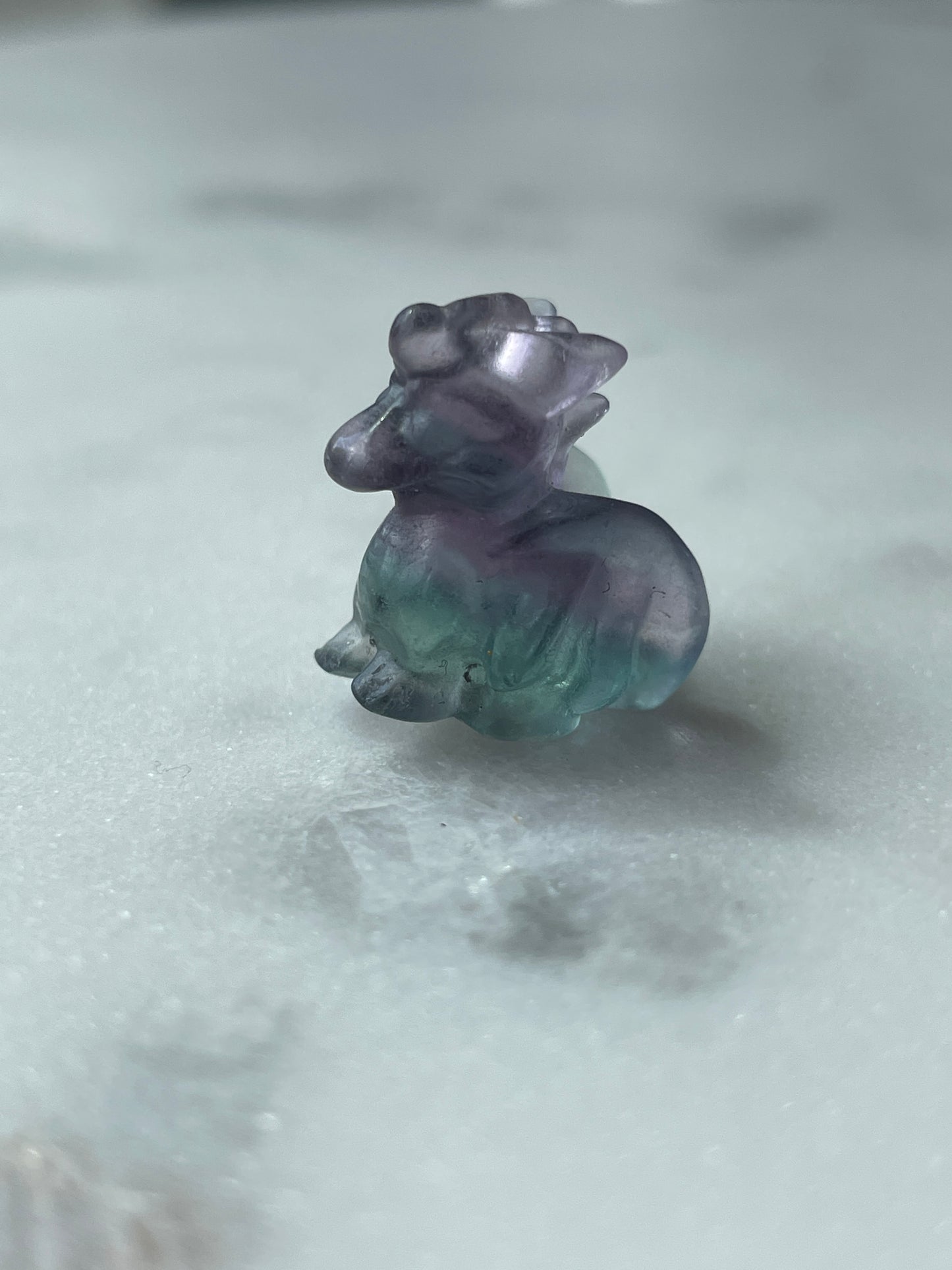 One (1) Mini Fluorite Crystal Carving | Baby Dragon