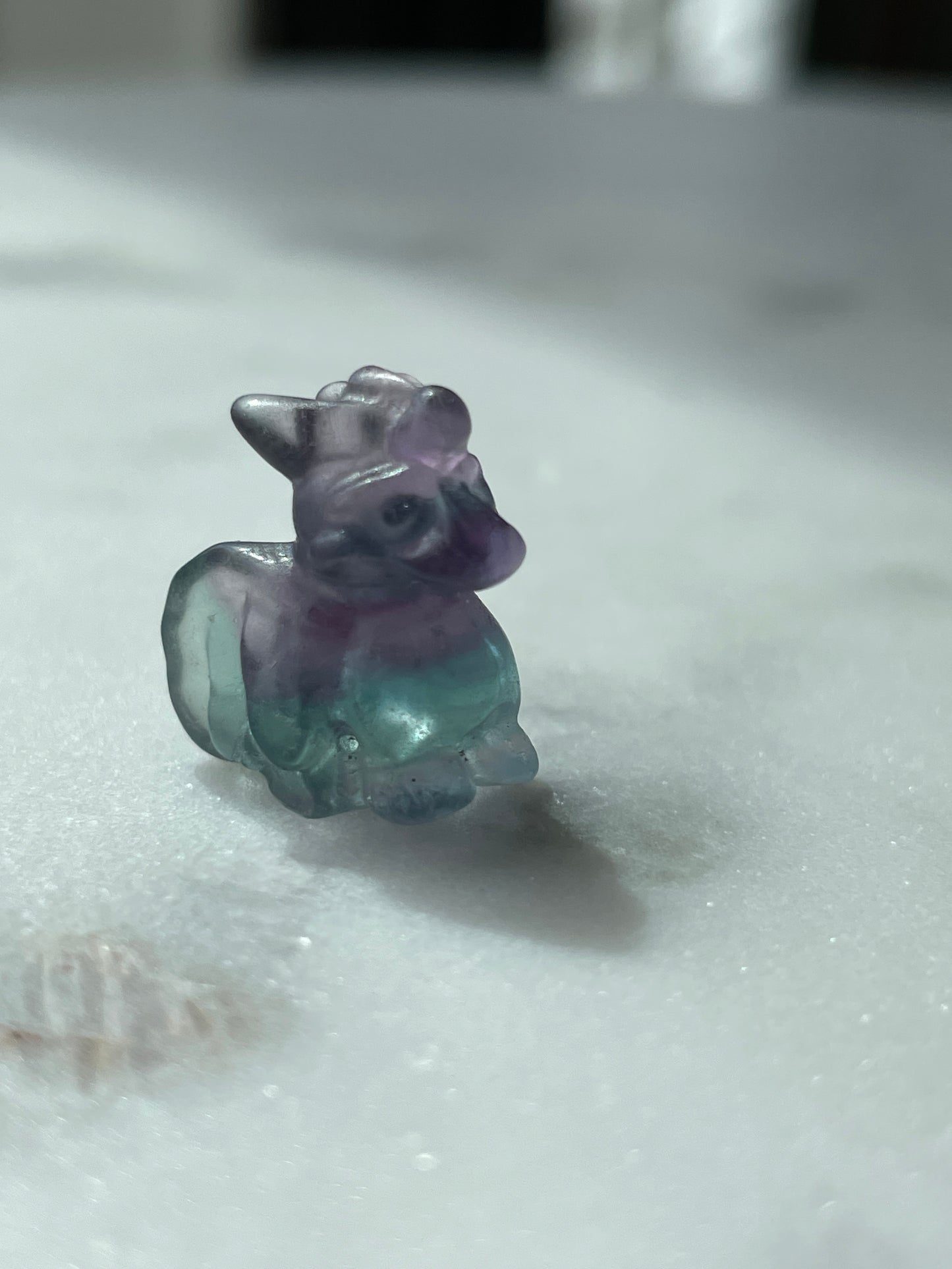 One (1) Mini Fluorite Crystal Carving | Baby Dragon