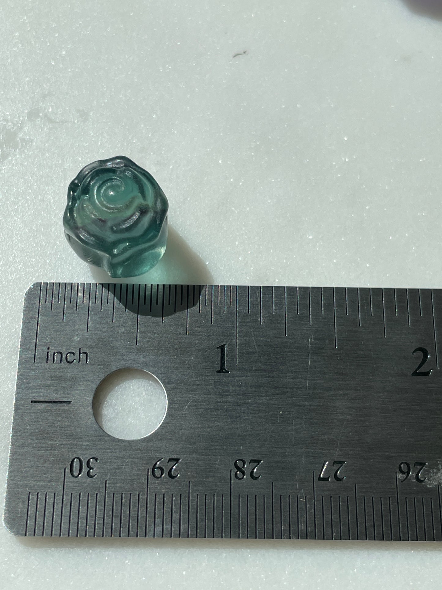 One (1) Mini Fluorite Crystal Carving | Rose | Intuitively Chosen
