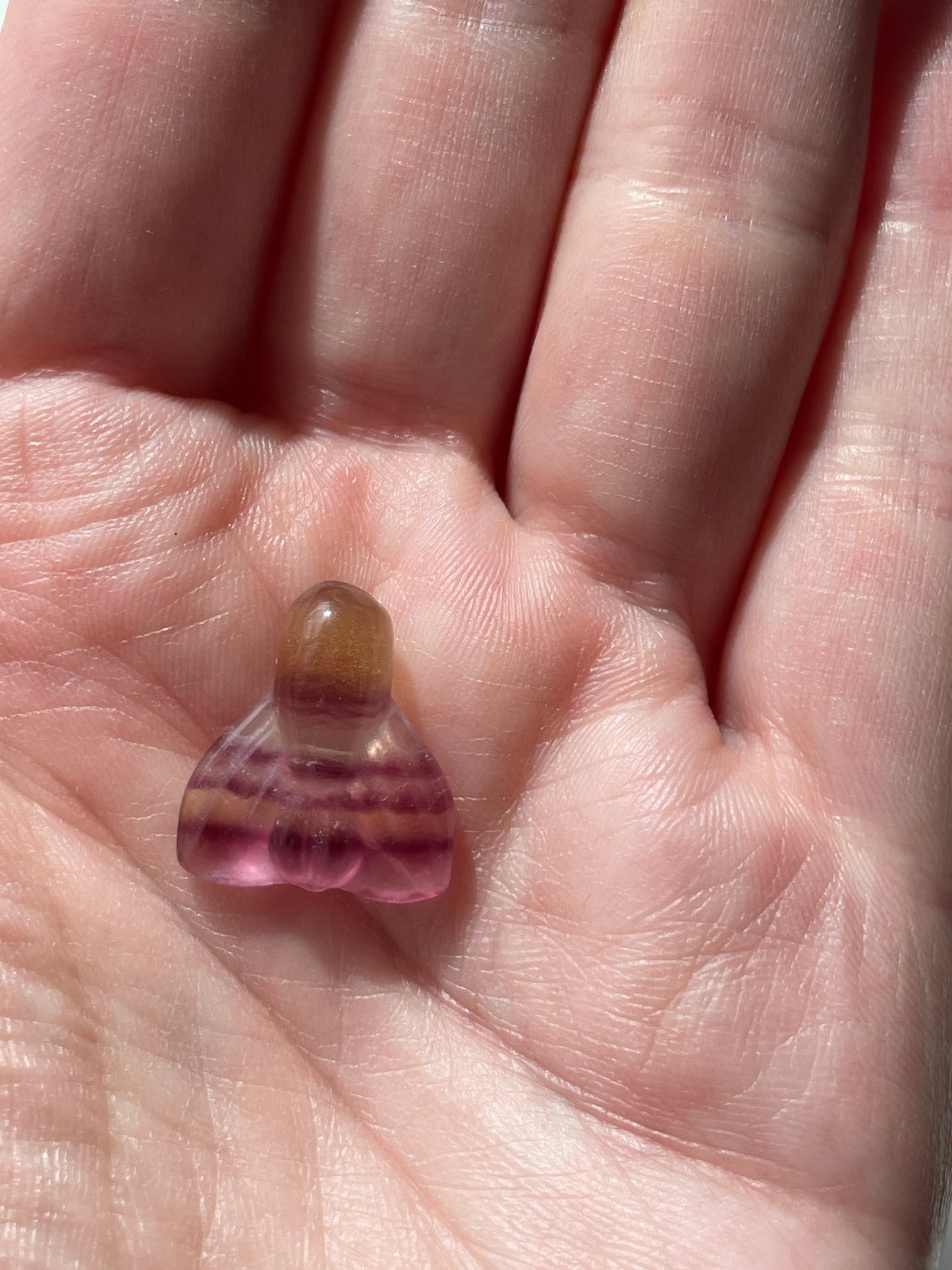 One (1) Mini Fluorite Crystal Carving | Mermaid Tail | Intuitively Chosen