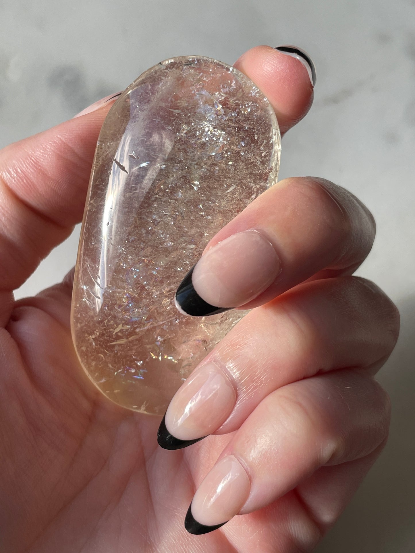 Gorgeous Citrine Palm Stone with Rainbows