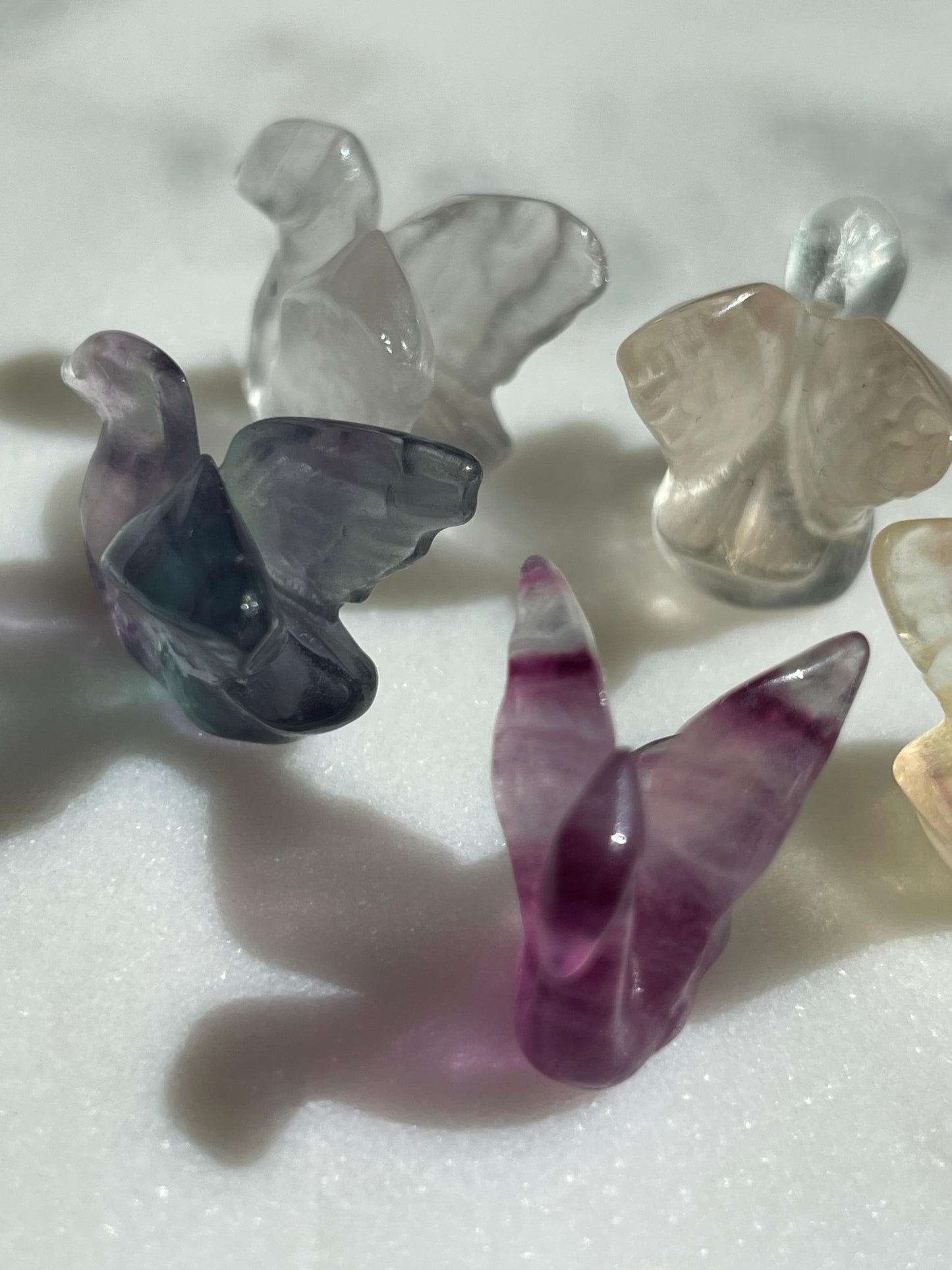 One (1) Mini Fluorite Crystal Carving | Swan | Intuitively Chosen