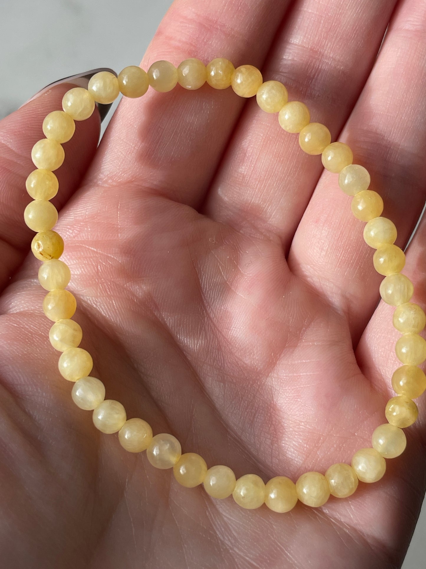 Yellow Agate Beaded Bracelet | 4.5mm