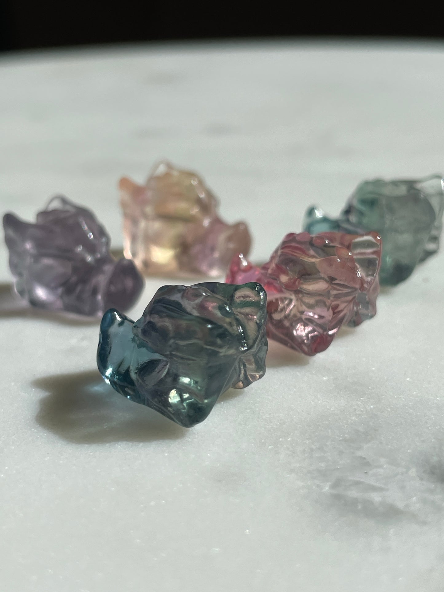 One (1) Mini Fluorite Crystal Carving | Dragon Skull | Intuitively Chosen
