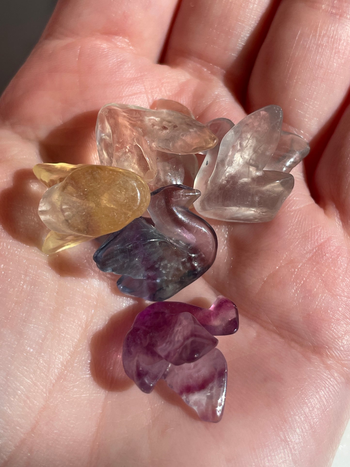 One (1) Mini Fluorite Crystal Carving | Swan | Intuitively Chosen