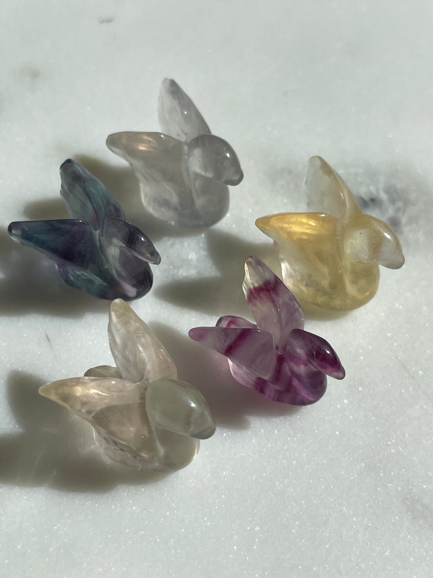 One (1) Mini Fluorite Crystal Carving | Swan | Intuitively Chosen