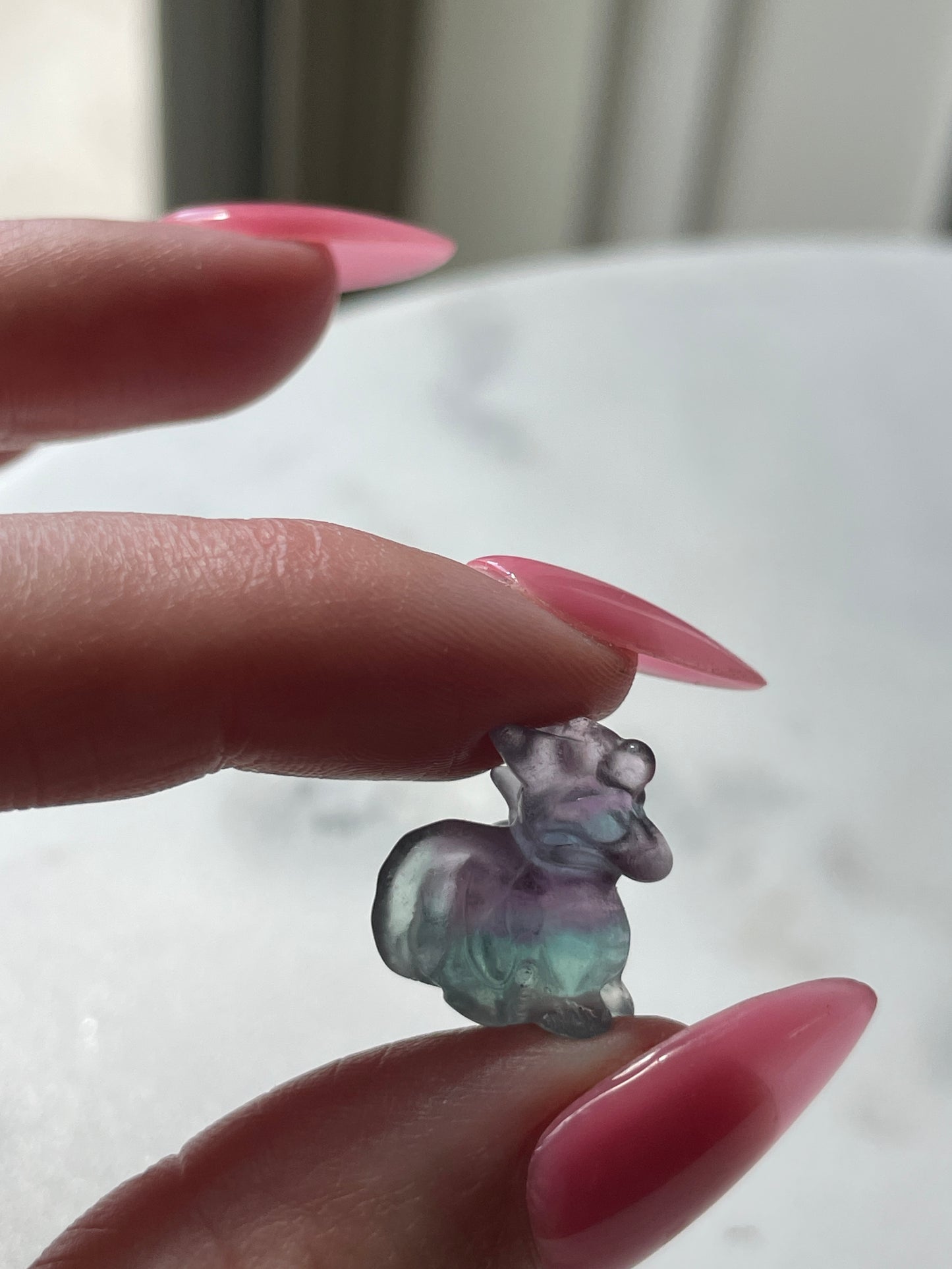 One (1) Mini Fluorite Crystal Carving | Baby Dragon