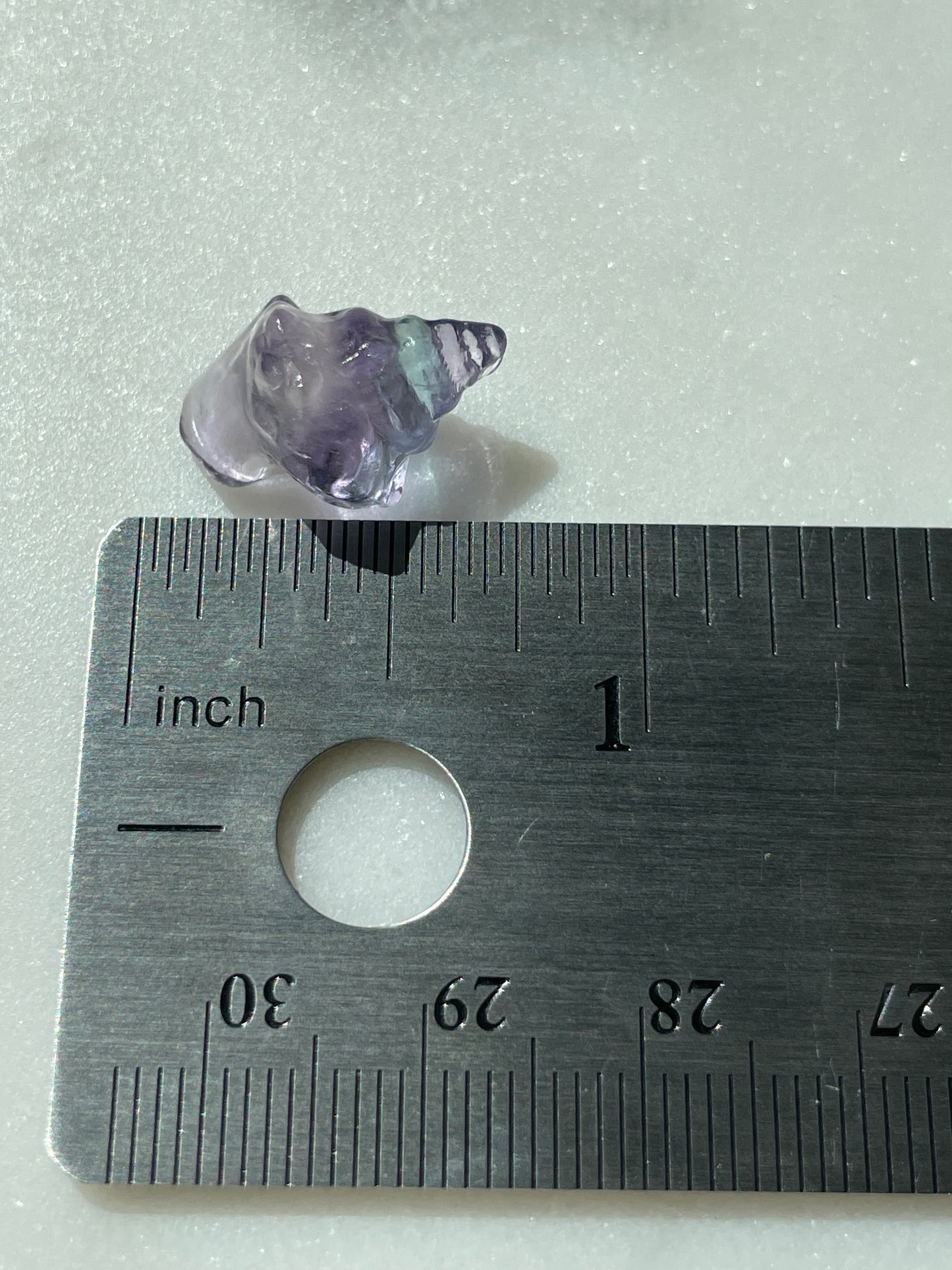 One (1) Mini Fluorite Crystal Carving | Seashell | Intuitively Chosen