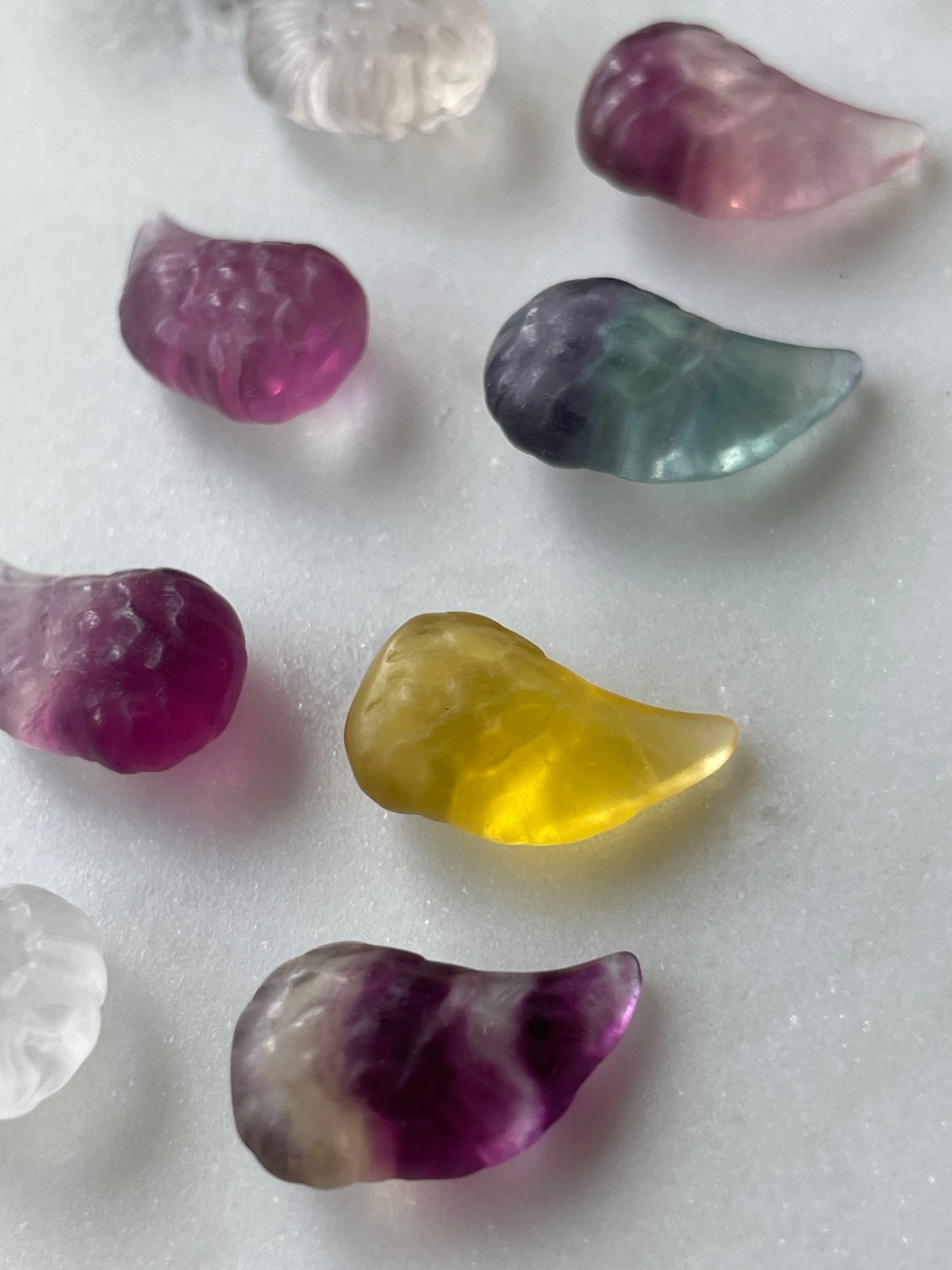 One (1) Mini Fluorite Crystal Carving | Bird’s Wing | Intuitively Chosen