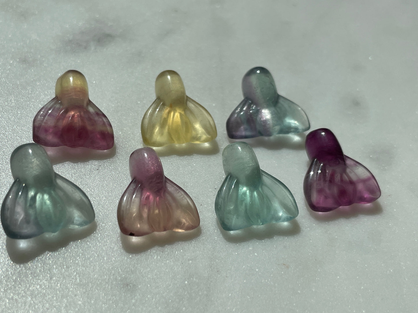 One (1) Mini Fluorite Crystal Carving | Mermaid Tail | Intuitively Chosen