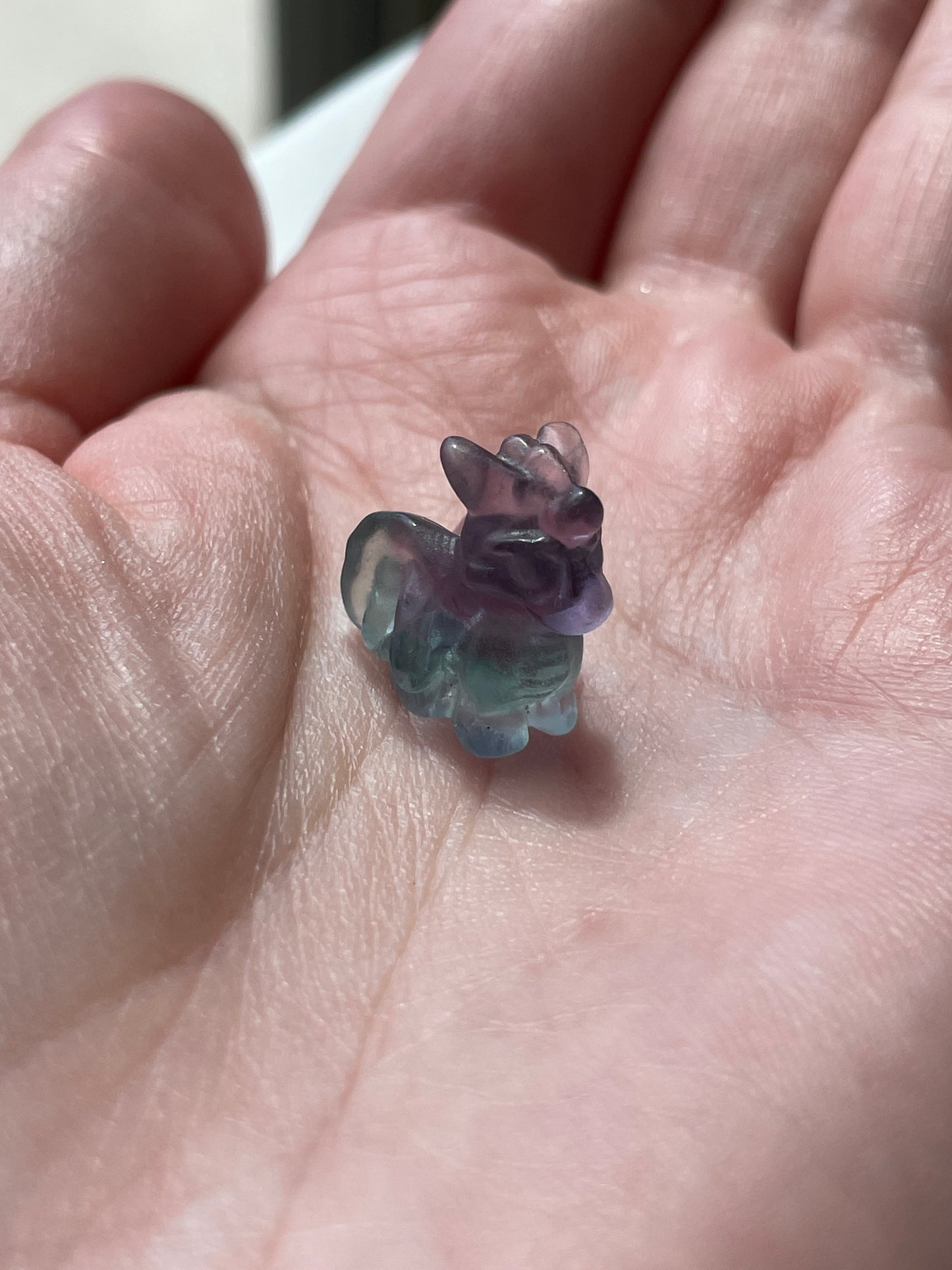 One (1) Mini Fluorite Crystal Carving | Baby Dragon