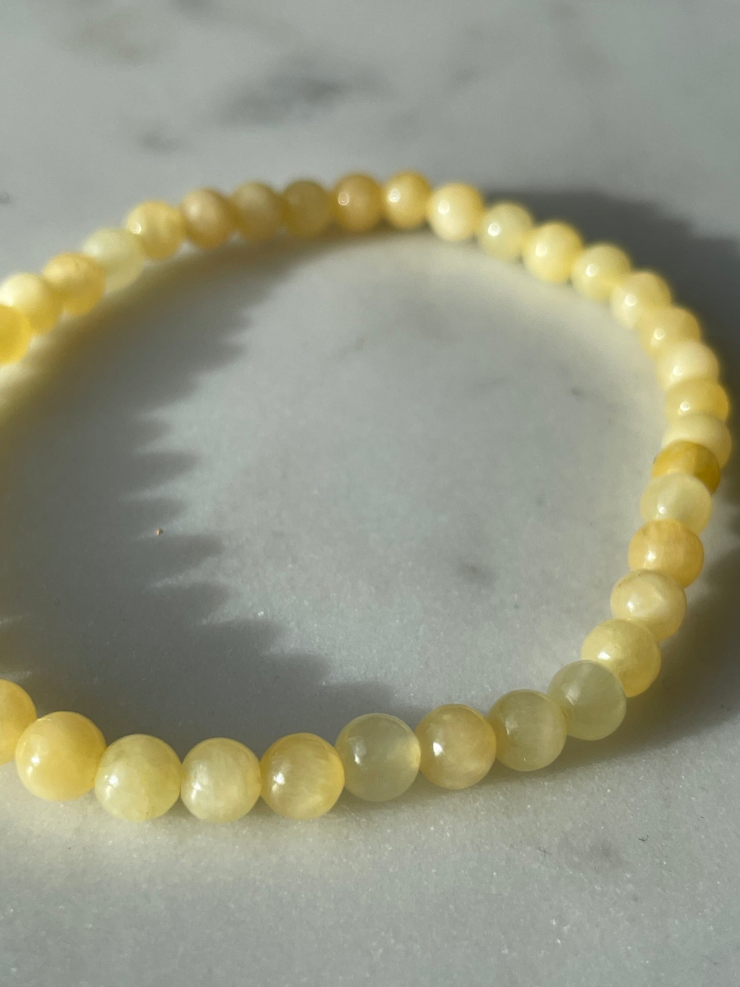 Yellow Agate Beaded Bracelet | 4.5mm
