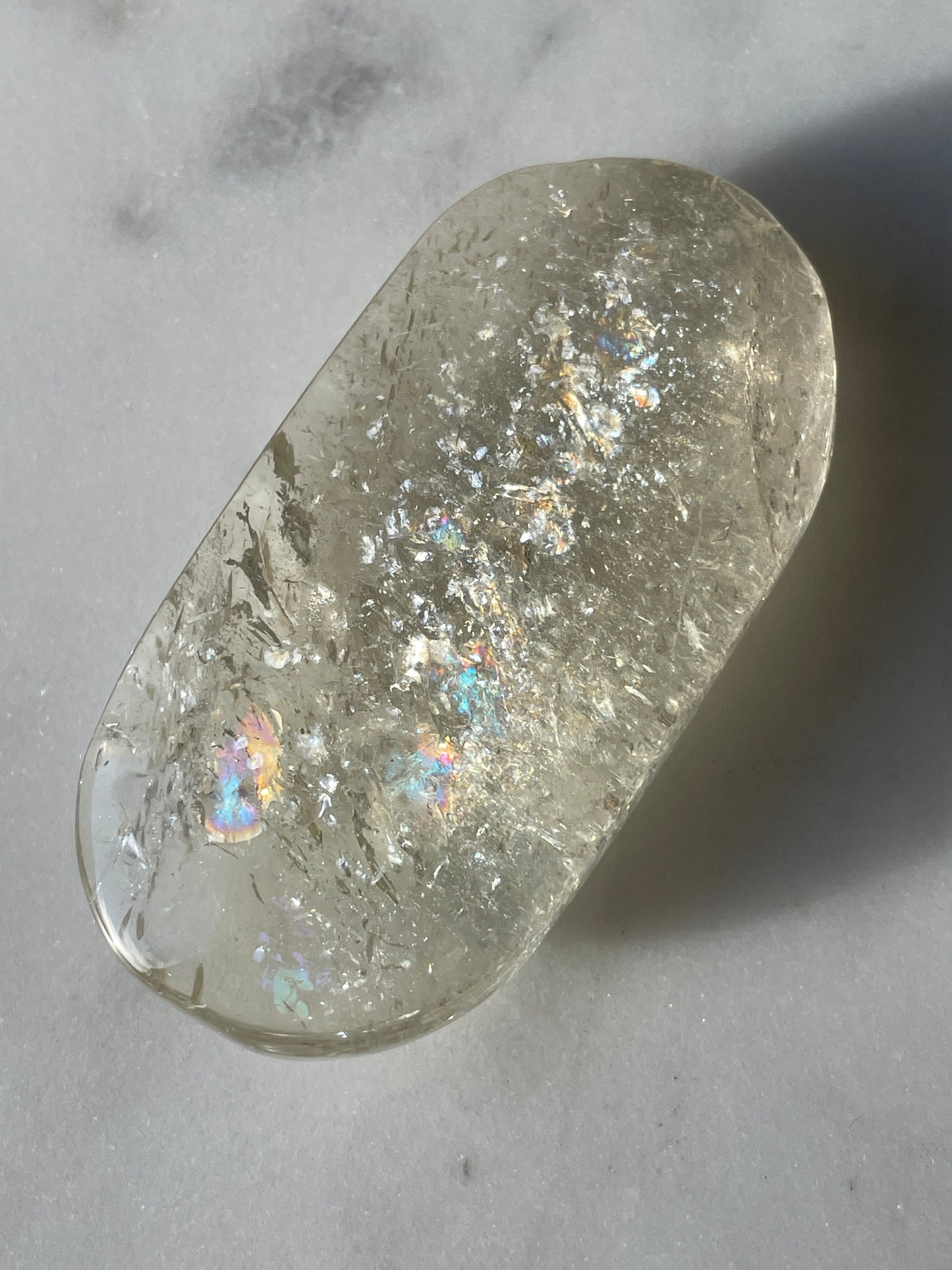 Gorgeous Citrine Palm Stone with Rainbows