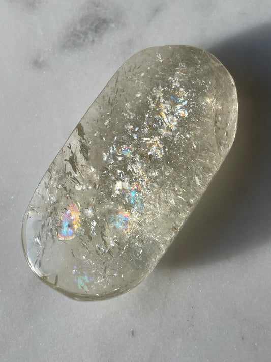 Gorgeous Citrine Palm Stone with Rainbows
