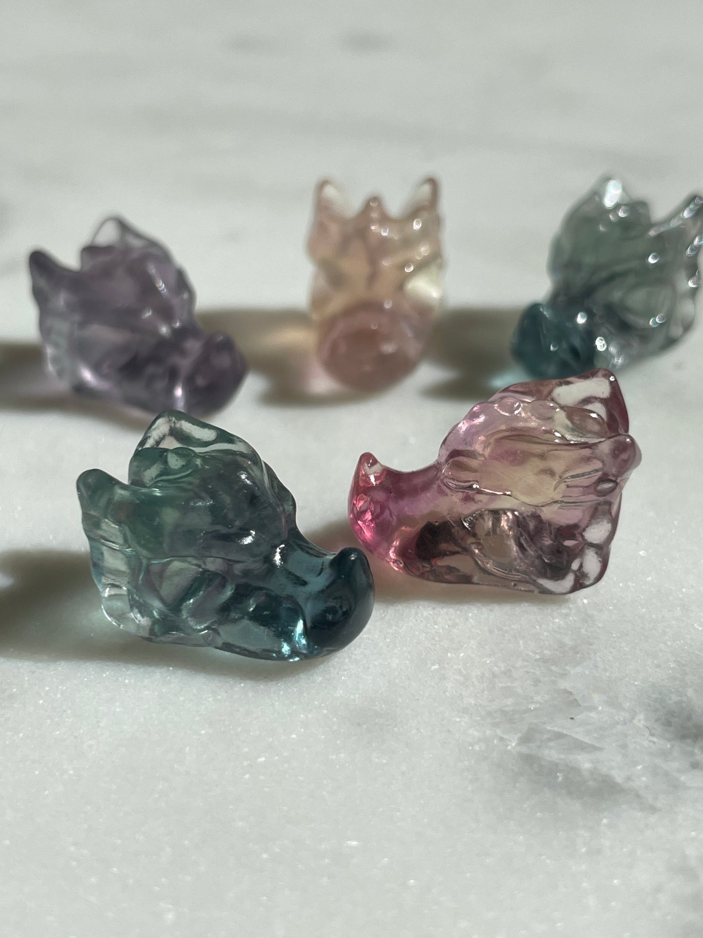 One (1) Mini Fluorite Crystal Carving | Dragon Skull | Intuitively Chosen