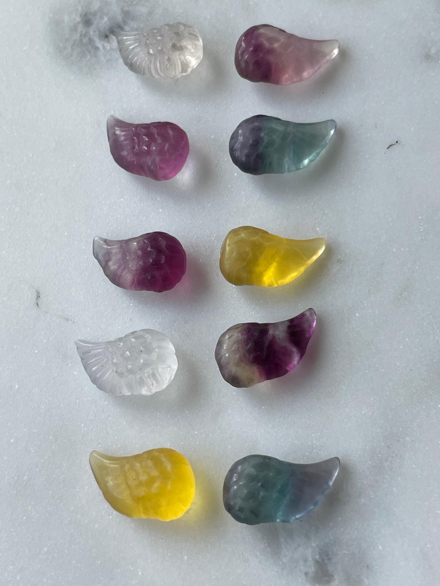 One (1) Mini Fluorite Crystal Carving | Bird’s Wing | Intuitively Chosen