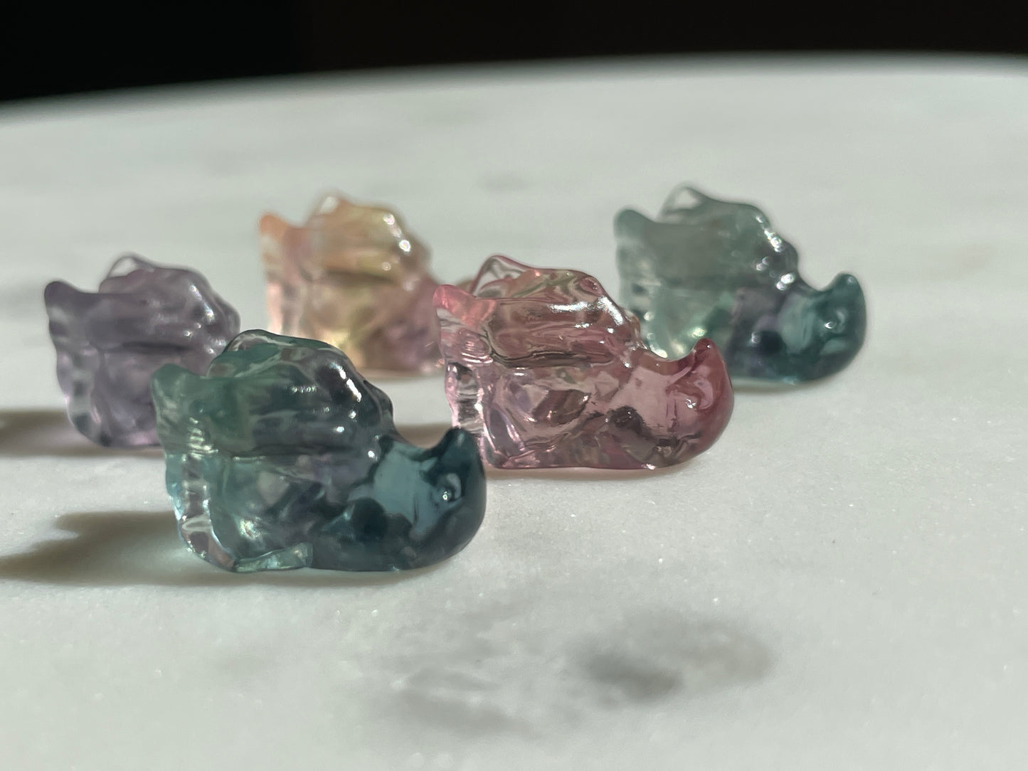 One (1) Mini Fluorite Crystal Carving | Dragon Skull | Intuitively Chosen