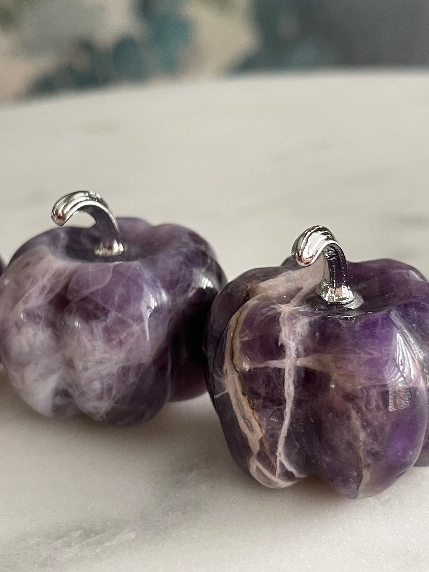Pumpkin carving natural amethyst crystal display halloween crystal dream amethyst pumpkin figurine polished crystal 1 inch pumpkin small purple pumpkin fall decor autumn display