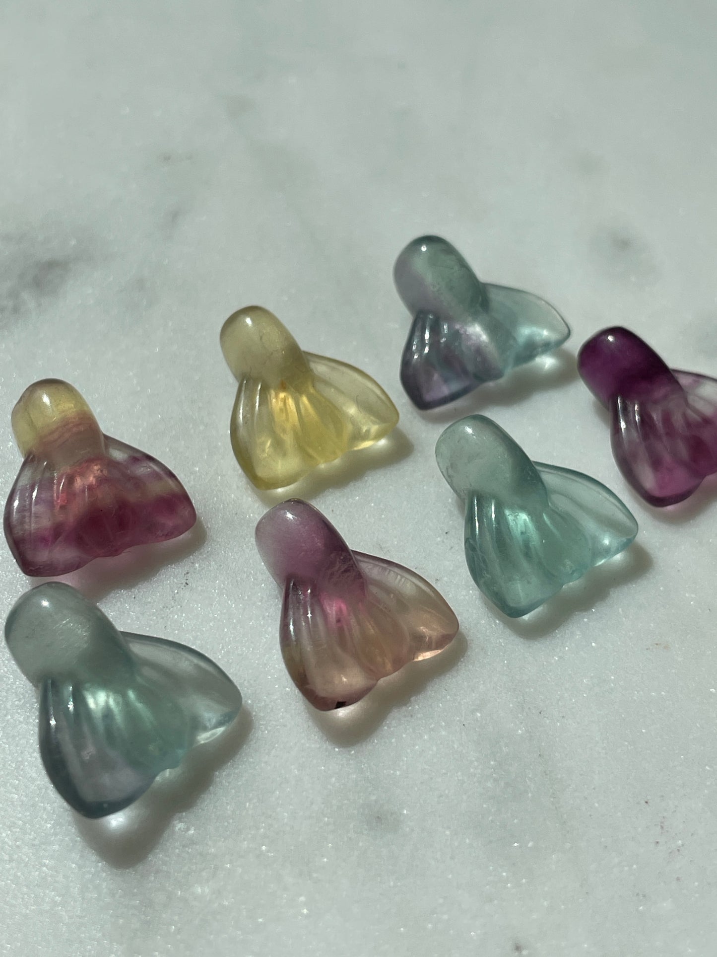 One (1) Mini Fluorite Crystal Carving | Mermaid Tail | Intuitively Chosen