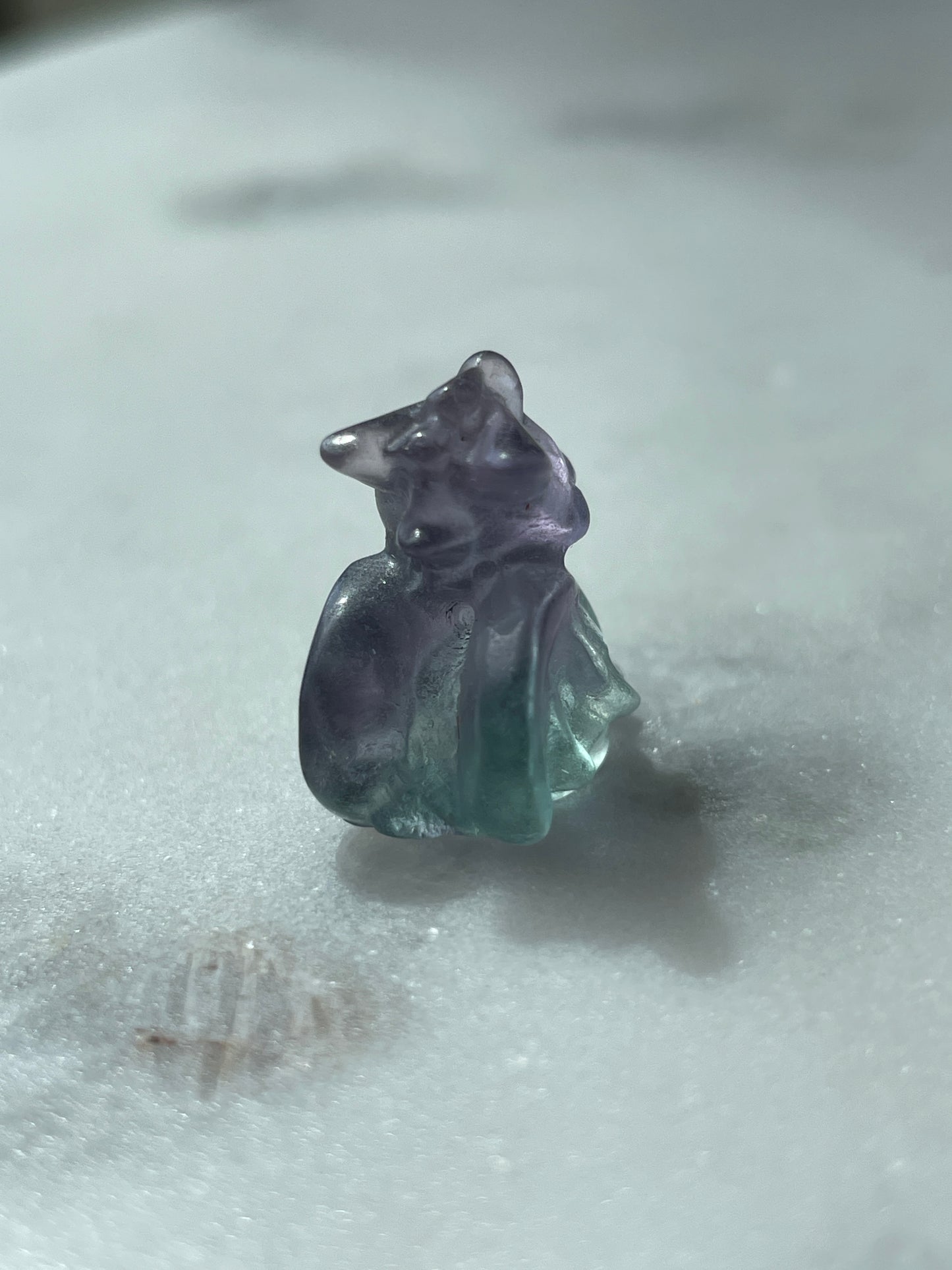 One (1) Mini Fluorite Crystal Carving | Baby Dragon