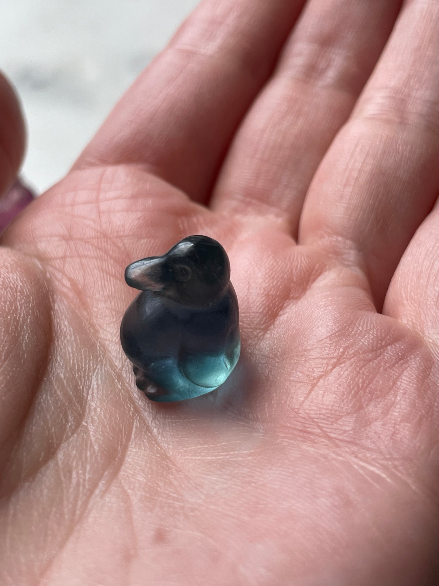 One (1) Mini Fluorite Crystal Carving | Penguin | Intuitively Chosen