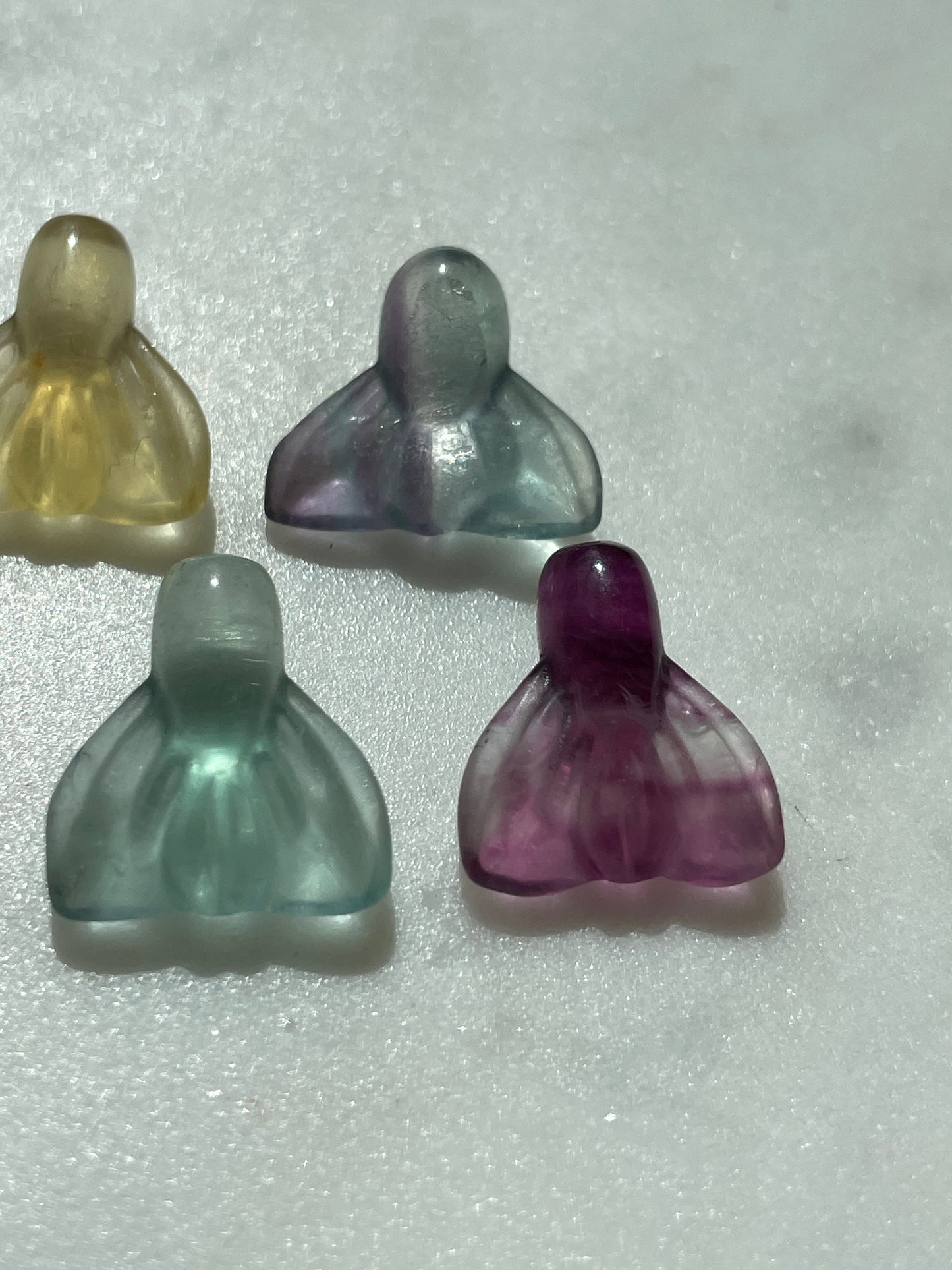 One (1) Mini Fluorite Crystal Carving | Mermaid Tail | Intuitively Chosen