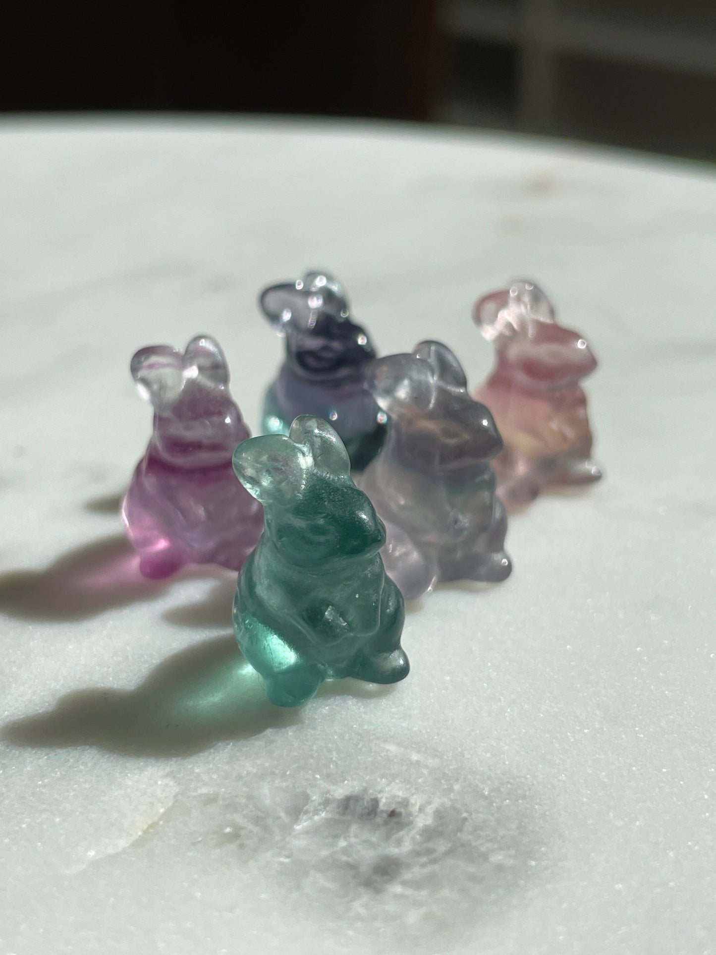 One (1) Mini Fluorite Crystal Carving | Rabbit | Intuitively Chosen
