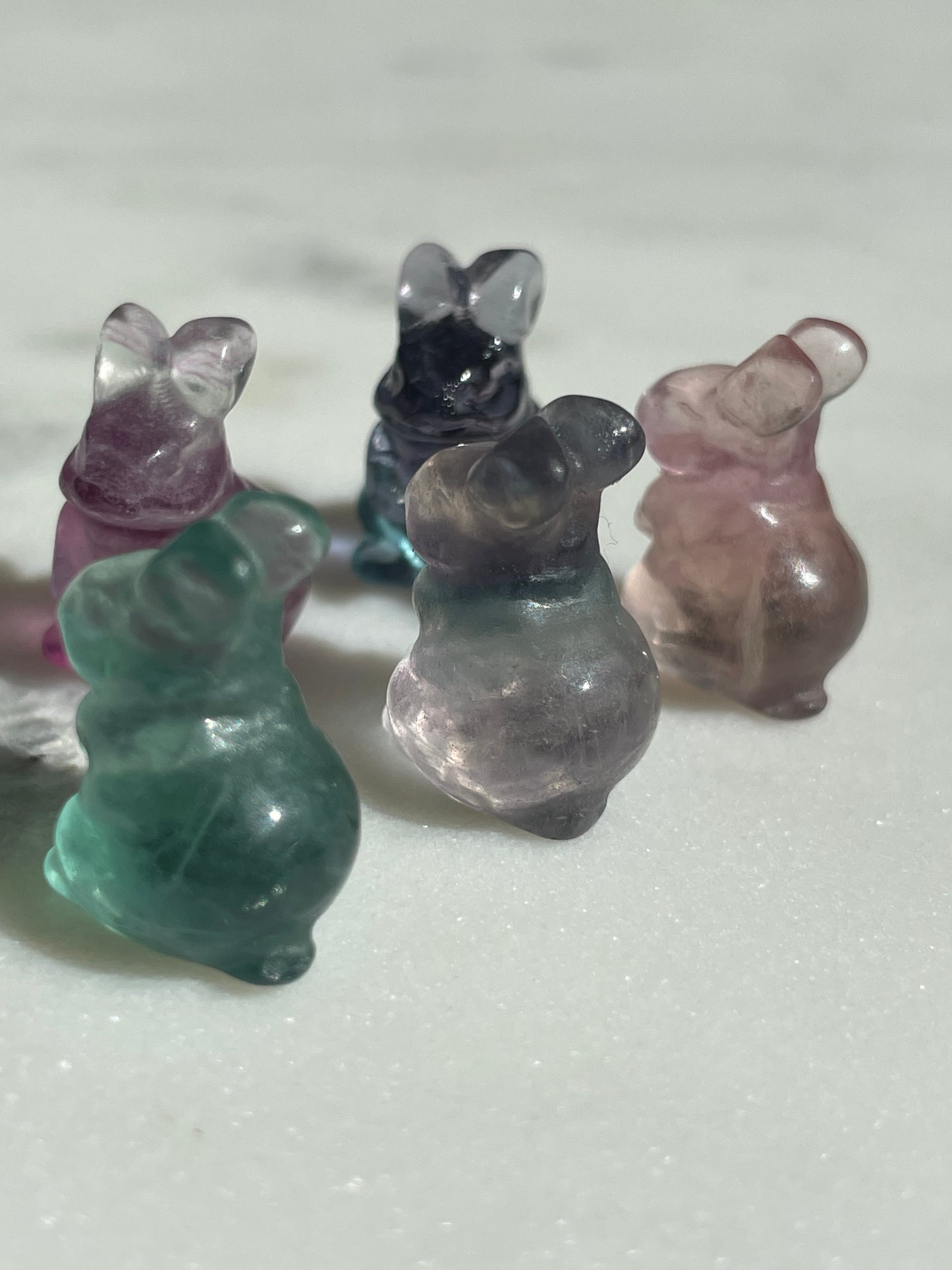 One (1) Mini Fluorite Crystal Carving | Rabbit | Intuitively Chosen