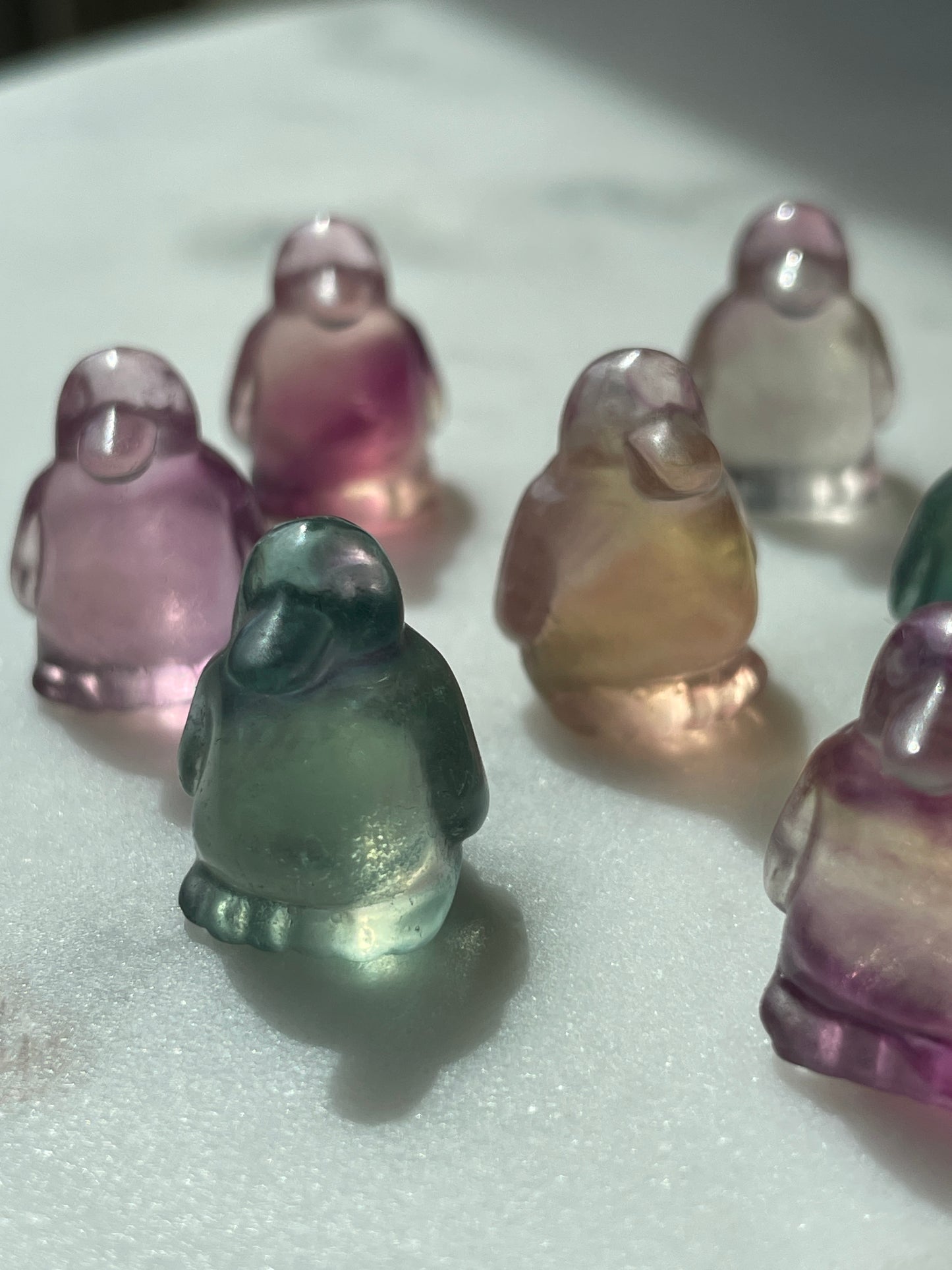 One (1) Mini Fluorite Crystal Carving | Penguin | Intuitively Chosen