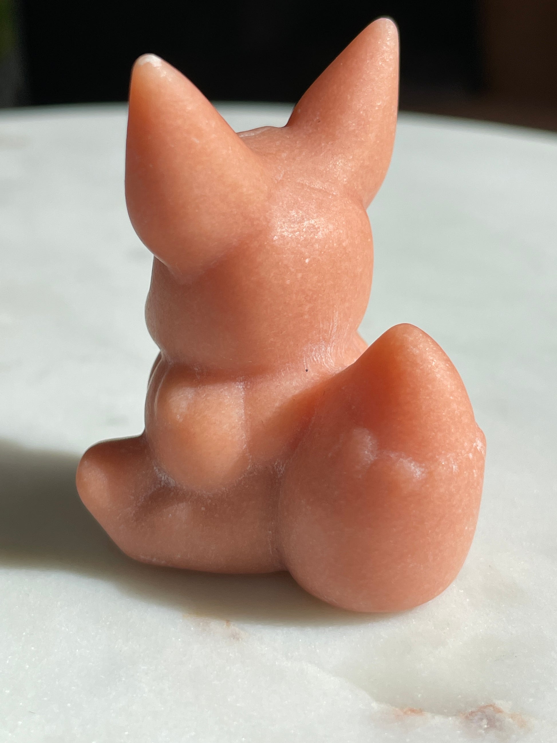 Pokémon figurine Evee carving jade crystal Evee orange jade display collectible pokemon natural crystal orange jade Pokemon decor Evee stocking stuffer pokemon gift